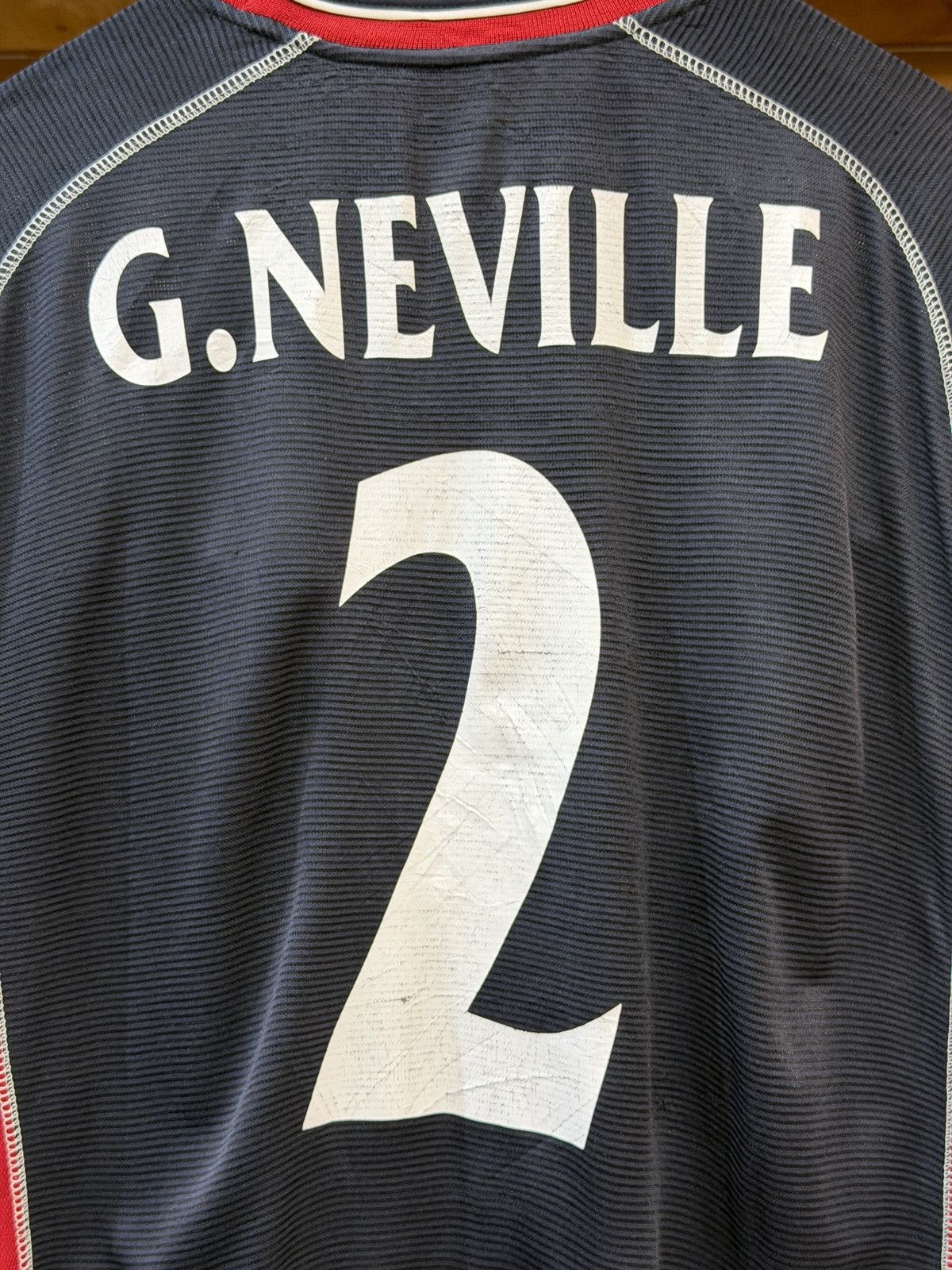 Umbro Vintage Manchester United 2001-02 G.Naville No.2 3nd Jersey Size US XL / EU 56 / 4 - 5 Thumbnail
