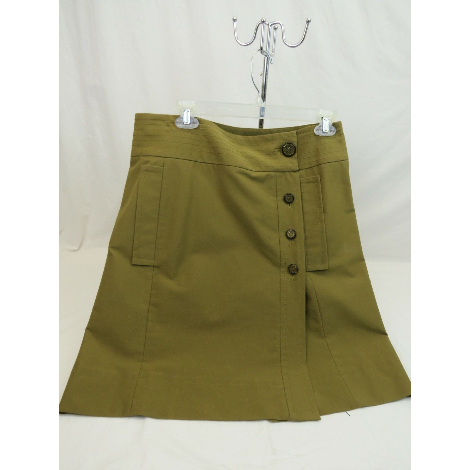 Gucci GUCCI 200269 DISTRESS BROWN COTTON LOGO BUTTON SKIRT 44 $695 Size 30" / US 8 / IT 44 - 10 Thumbnail
