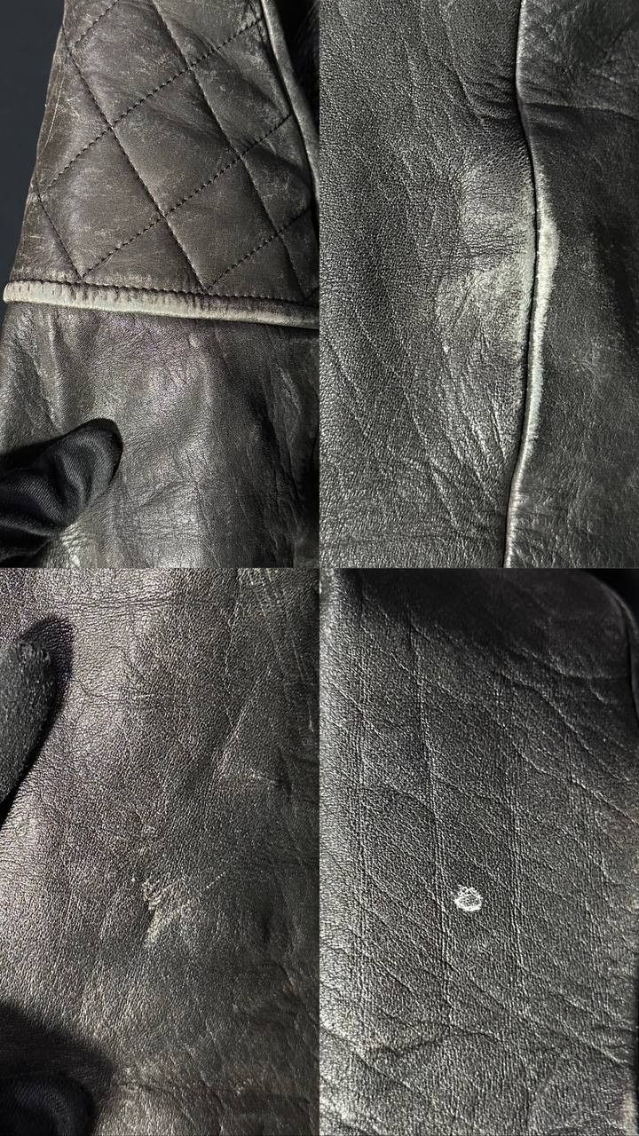 Genuine Leather × Leather Real Leather Jacket Vintage Motorcycle Biker Retro Racer Size L / US 10 / IT 46 - 5 Thumbnail