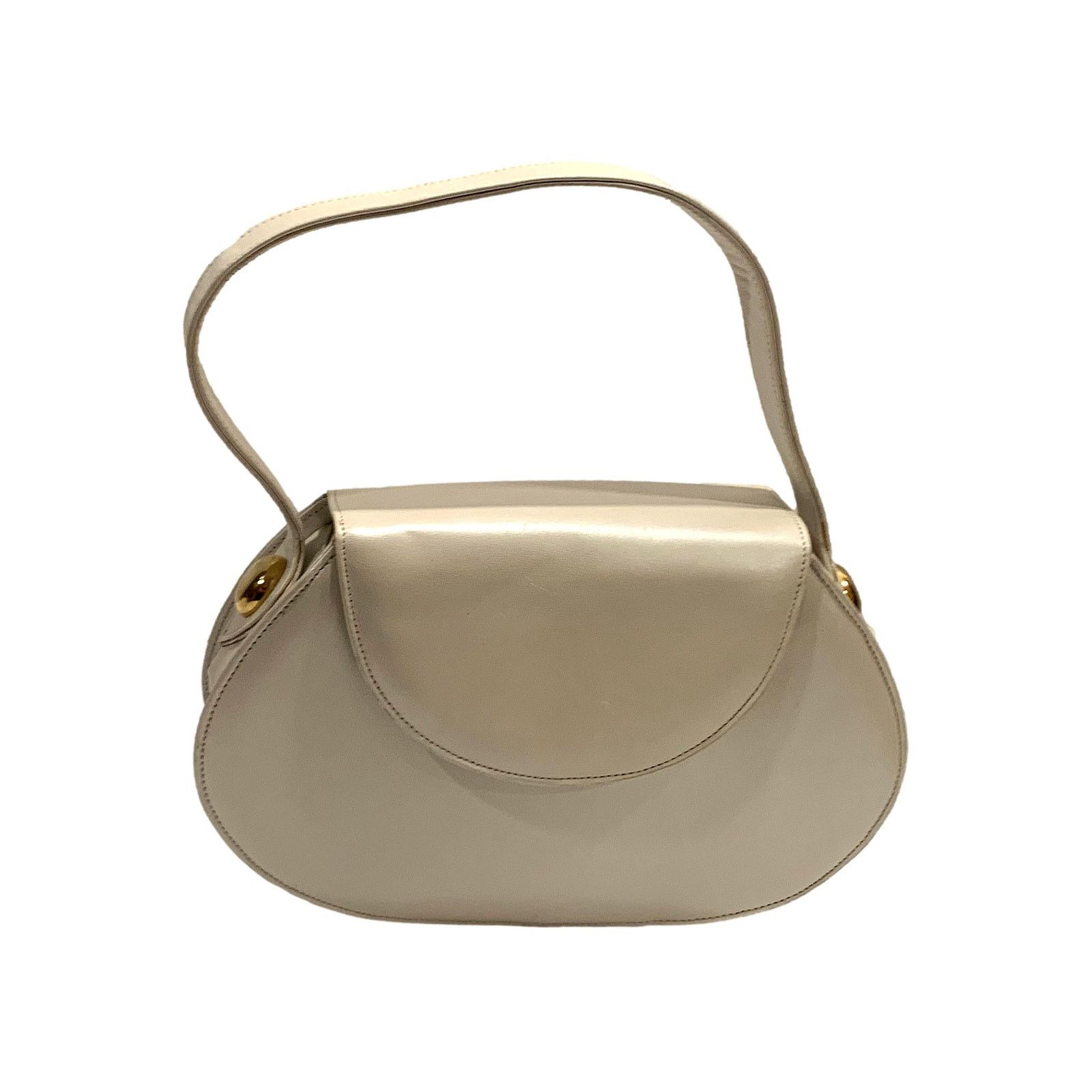 Genuine Leather × Vintage Vintage 80s Pearl White Structured Top Handle Leather Bag Size ONE SIZE - 1 Thumbnail