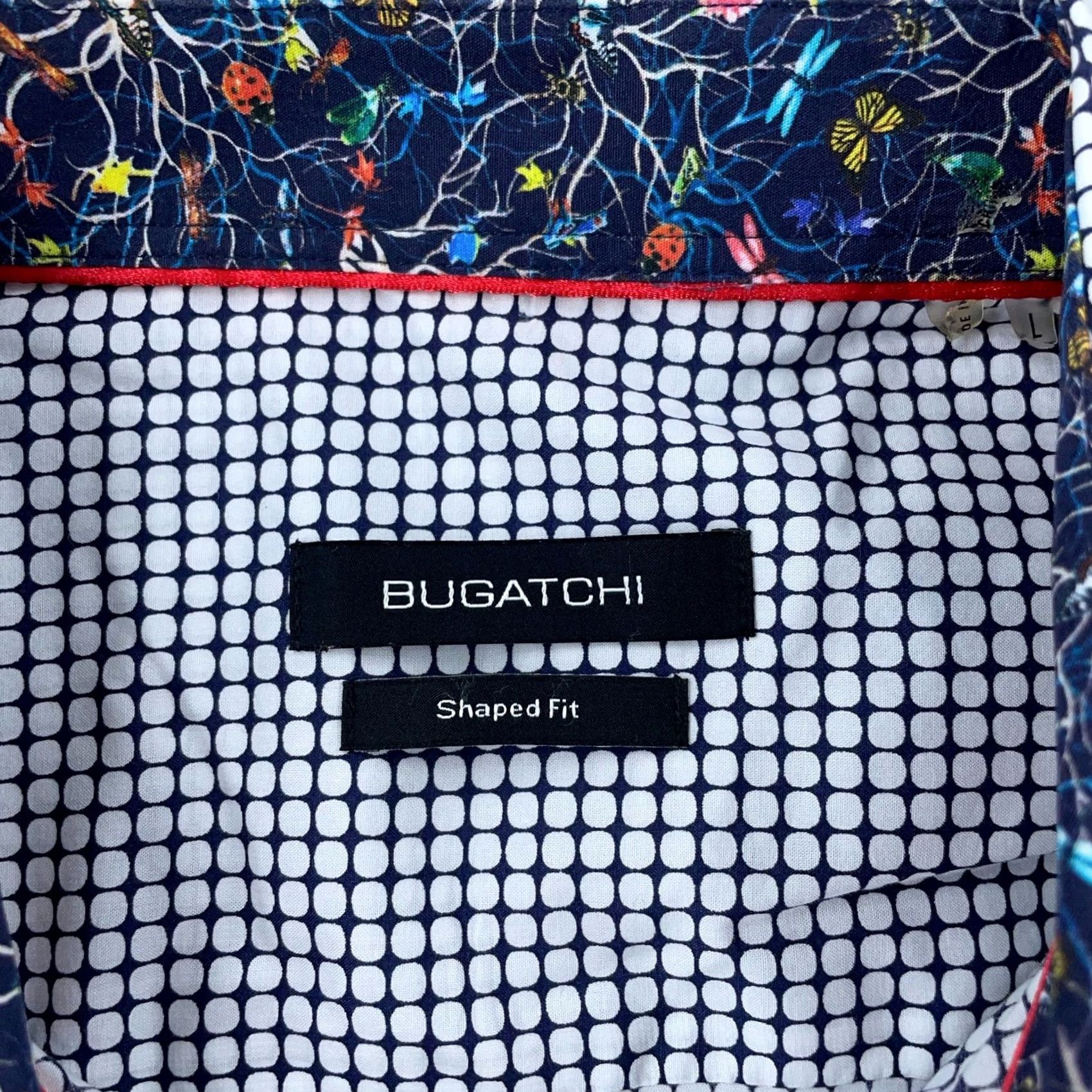 BUGATCHI Bugatchi Uomo Shirt Mens L White Black Polka Dot Shaped Fit Button Up Size US L / EU 52-54 / 3 - 3 Thumbnail