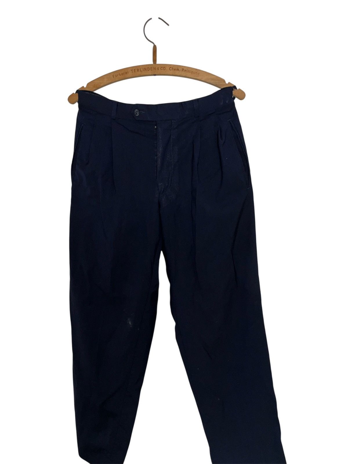 Pierre Cardin Vintage Pierre Cardin Navy Pleated Trousers Classic Menswear Size US 32 / EU 48 - 1 Thumbnail