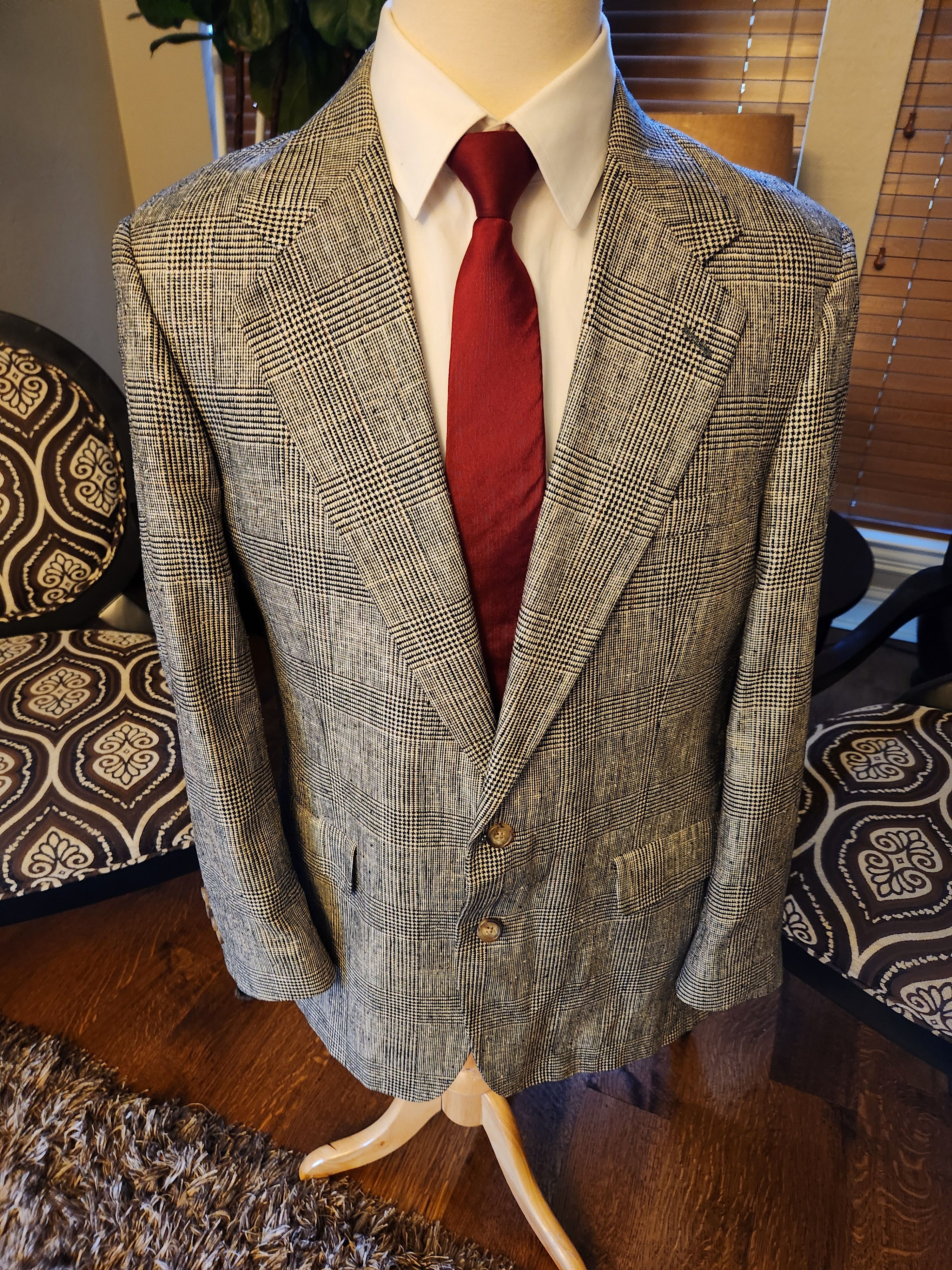 Other Alltons Clothiers Custom Tailored Silk/Linen Blazer Size 42L - 1 Thumbnail