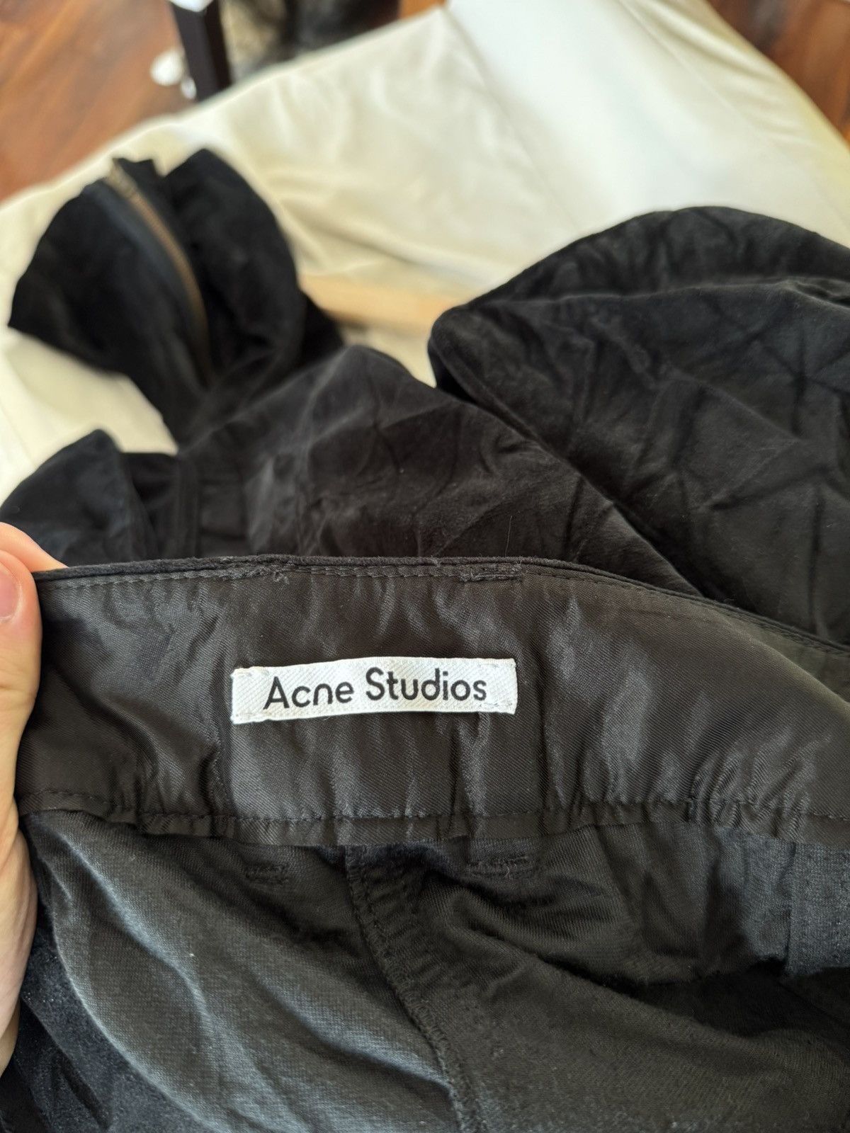 Acne Studios × Designer Rare Acne Studios Velvet Cargo Pants Black Hype Grail 32 Size 24" / US 00 / IT 34 - 10 Thumbnail