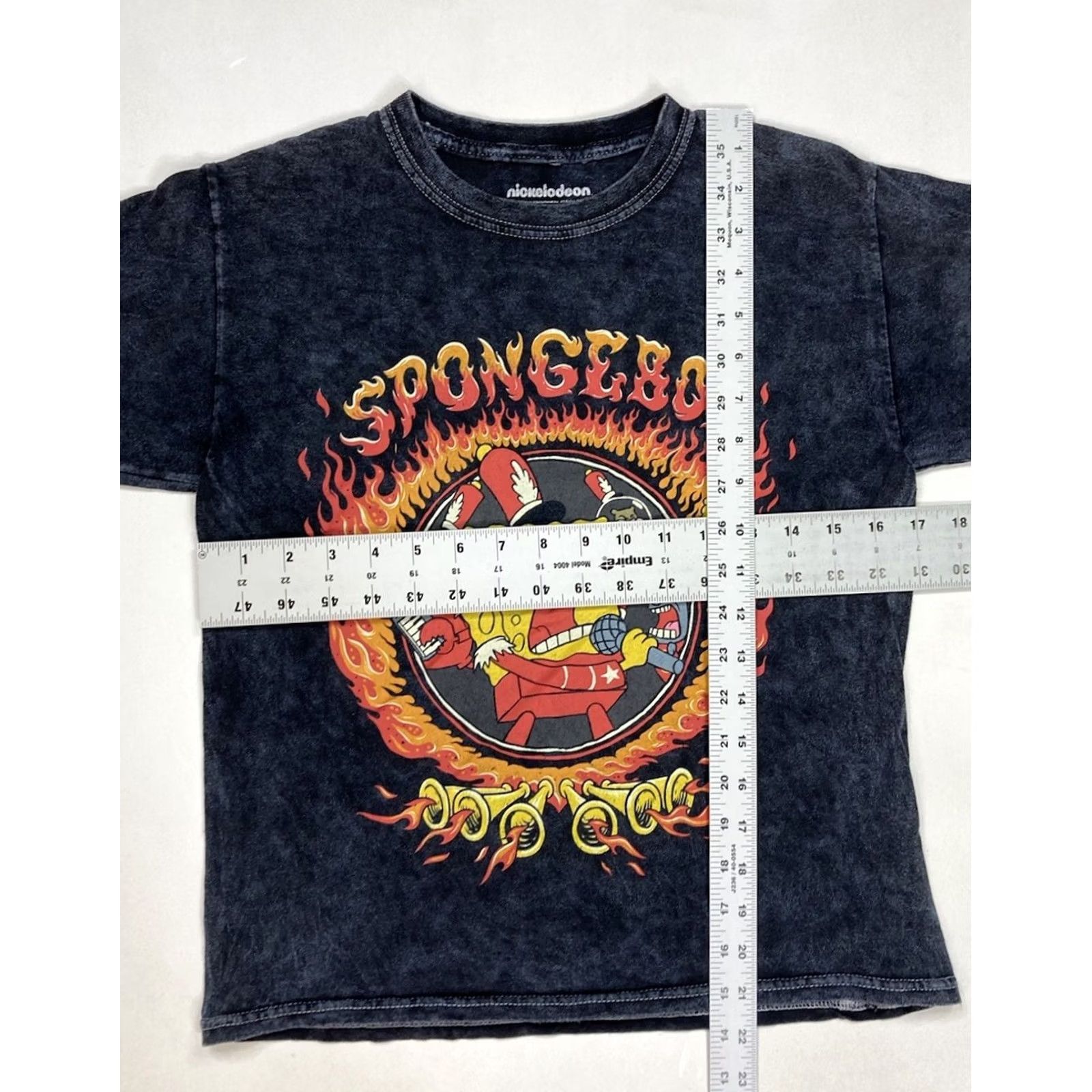Nickelodeon VINTAGE Nickelodeon Spongebob Squarepants Flames Graphic T-shirt Women XS Acid Wash Size XS / US 0-2 / IT 36-38 - 5 Thumbnail