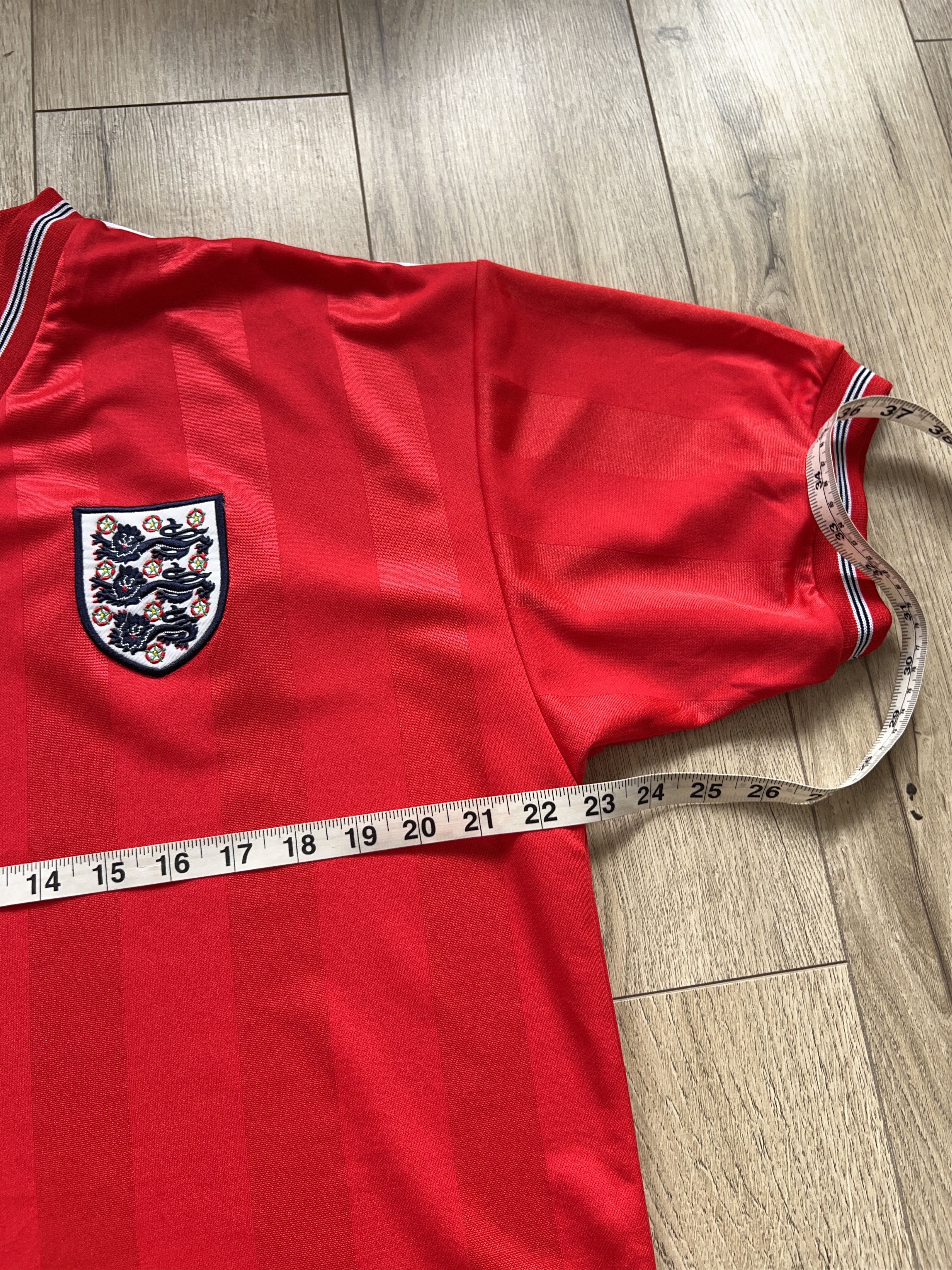 Vintage Score Draw England 1980s National Team Vintage Red T Shirt Size US L / EU 52-54 / 3 - 7 Thumbnail
