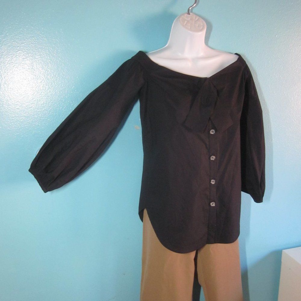 Other Saloni Cotton Off Shoulder Button Front Blouse Size 4 Size S / US 4 / IT 40 - 4 Thumbnail