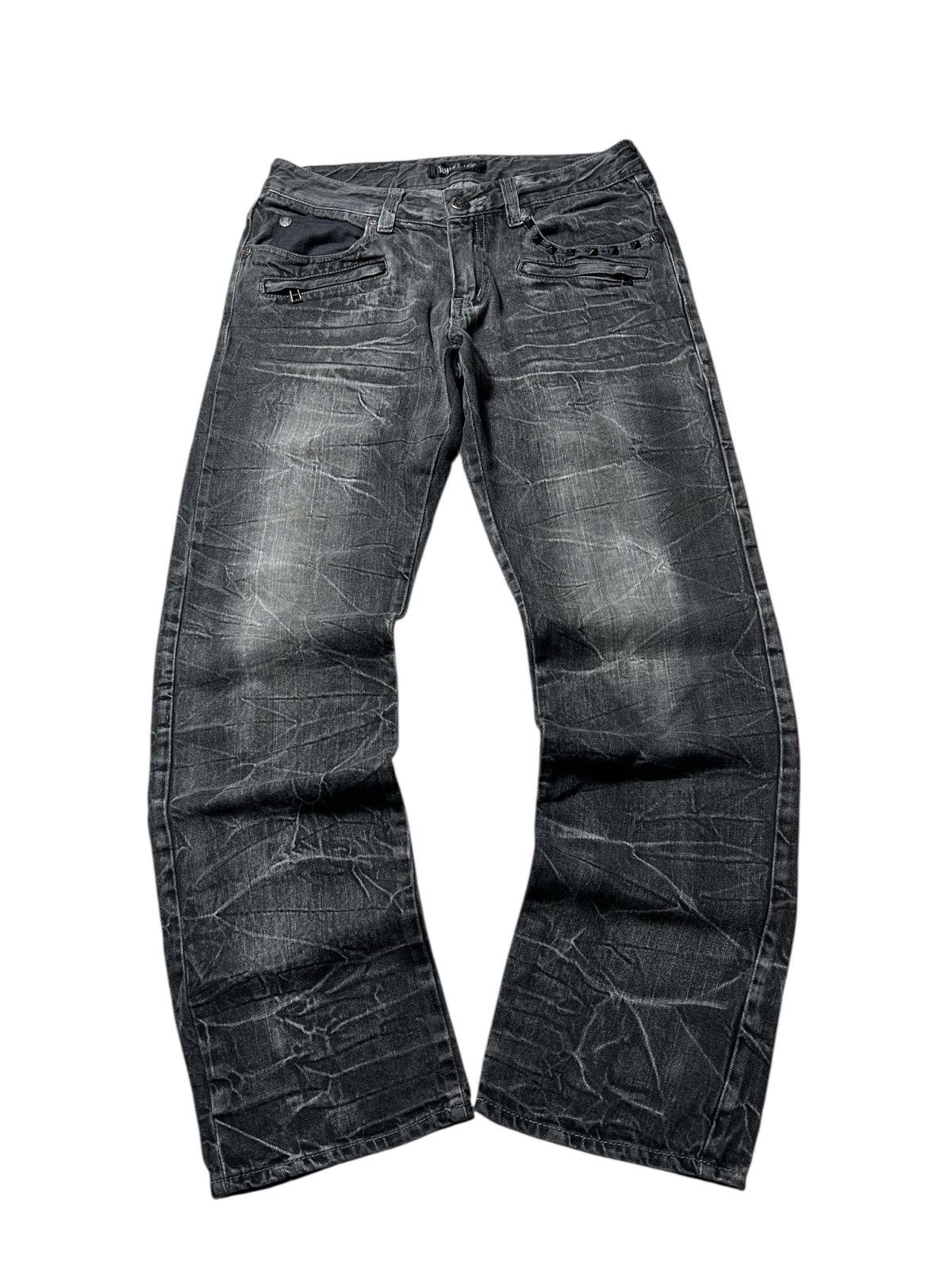 Japanese Brand Vintage Wild Life Studded Mudwashed Lightning Pants Size US 30 / EU 46 - 1 Thumbnail