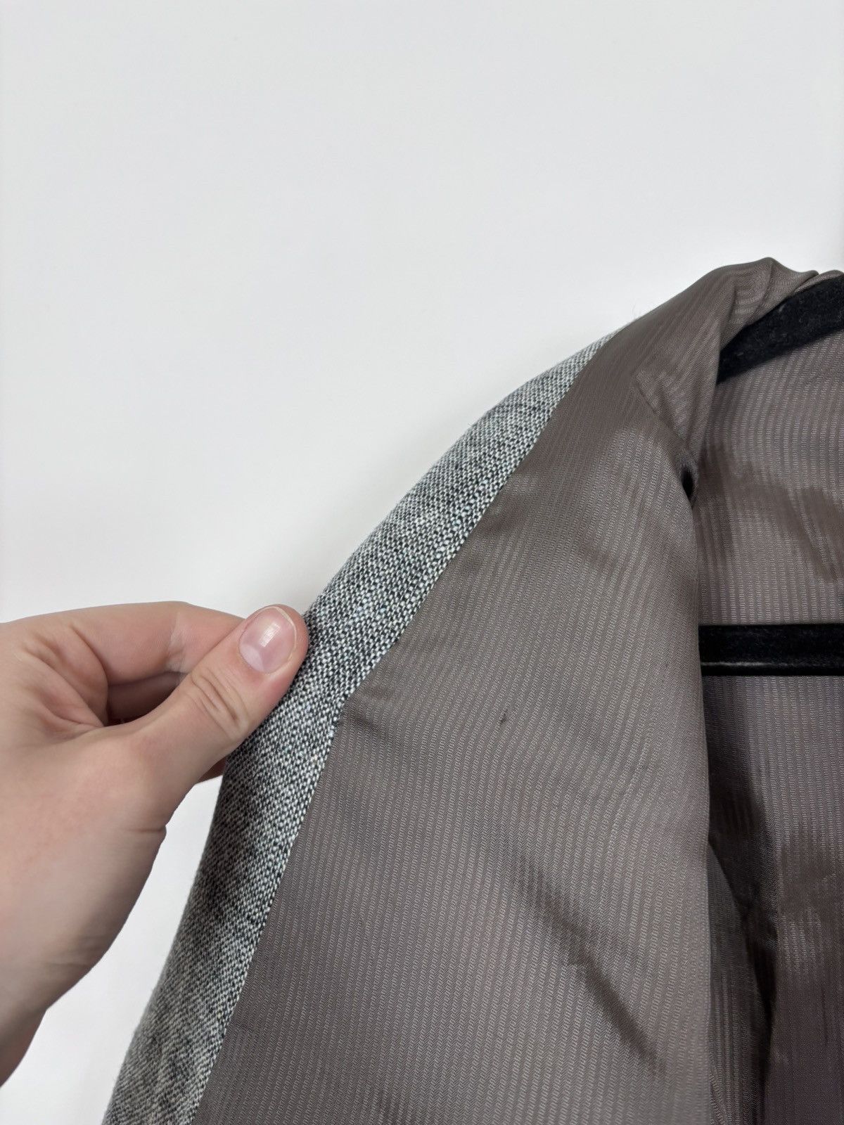Ermenegildo Zegna Ermenegildo Zegna Soft Grey Textured Silk Blazer Jacket Size 44R - 20 Thumbnail
