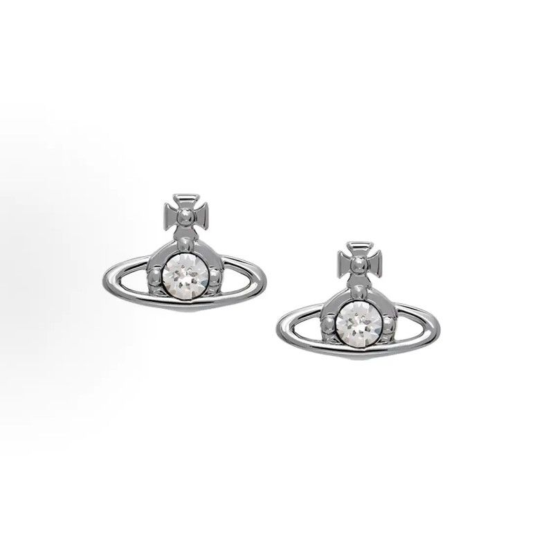 Vivienne Westwood Vivienne Westwood Silver Crystal Stud Earrings 0089 Size ONE SIZE - 1 Thumbnail