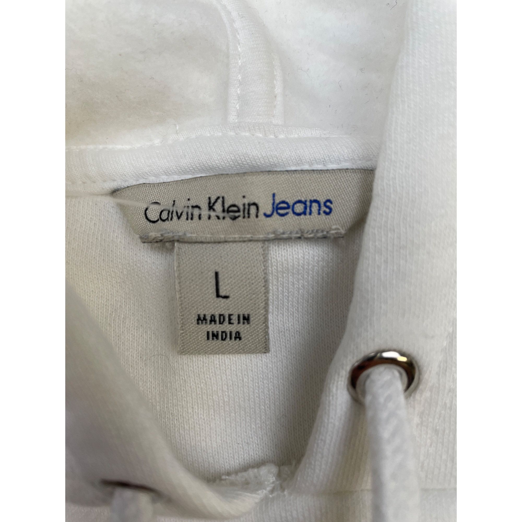 Calvin Klein Calvin Klein Women's White Hooded Sweatshirt Straght Cut Siz Size L / US 10 / IT 46 - 5 Thumbnail