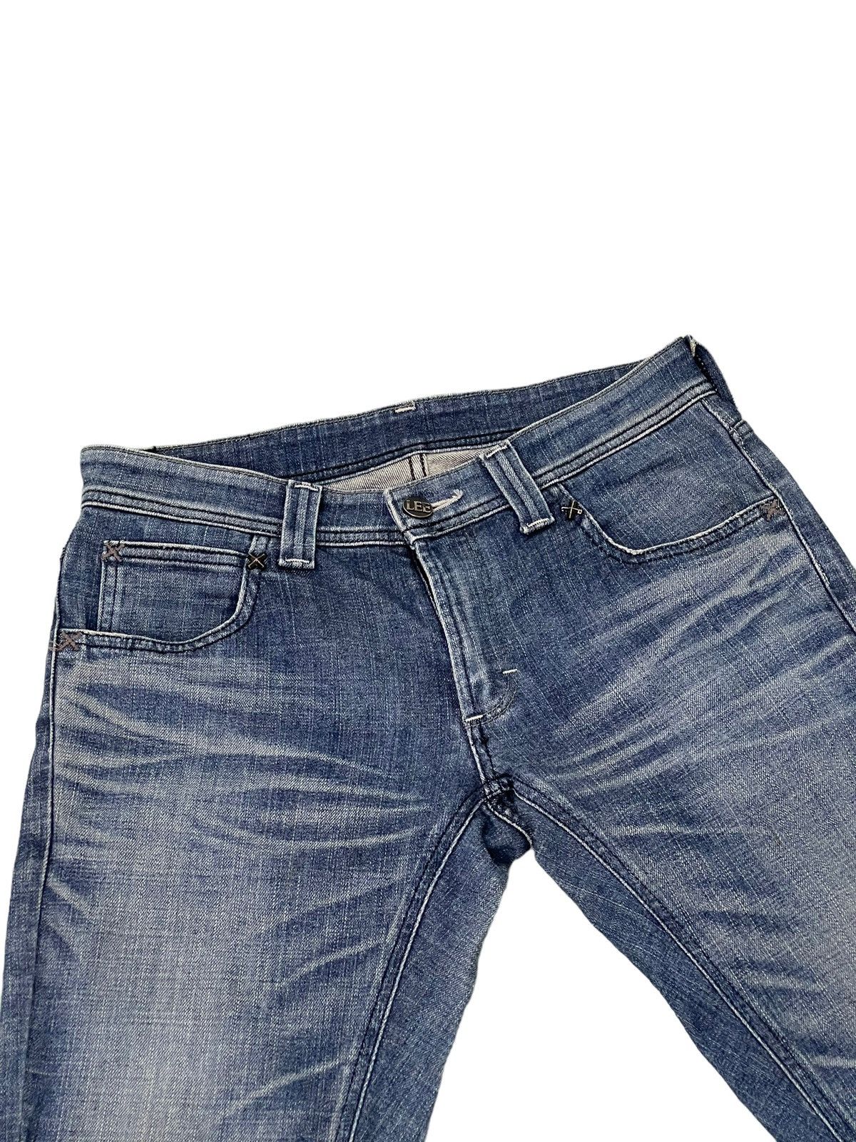 Japanese Brand Flare Jeans Lee Japan Distress Low Rise Stretch 7🟦3 Size US 31 - 8 Thumbnail