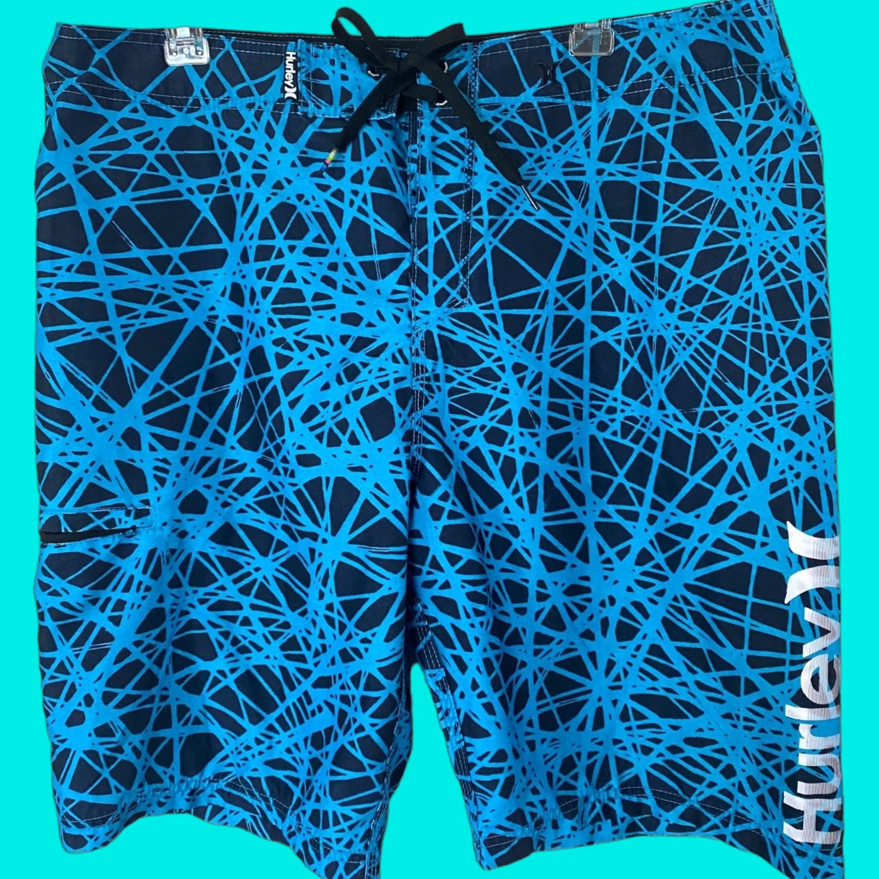 Hurley Hurley Force Core Board Shorts Men's 36 Blue Lagoon Adjustable Waist Surf Swim Size US 36 / EU 52 - 1 Thumbnail