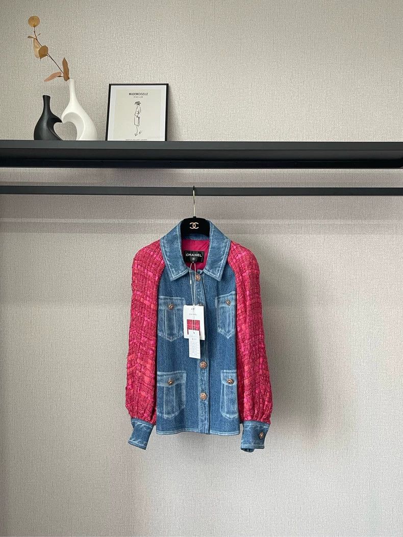 Chanel Chanel Washed denim four-pocket glazed button lantern sleev Size XXS / US 00 / IT 34 - 1 Thumbnail