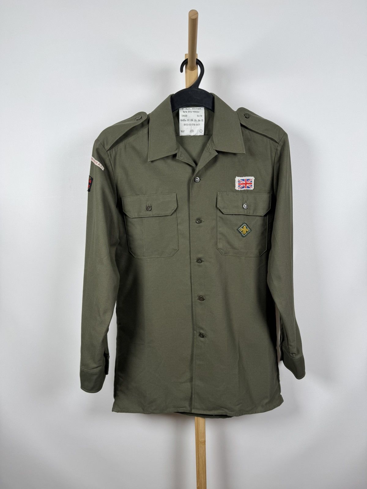 Vintage W. Merk Mössingen vintage military shirt British Scouts Size US M / EU 48-50 / 2 - 1 Thumbnail