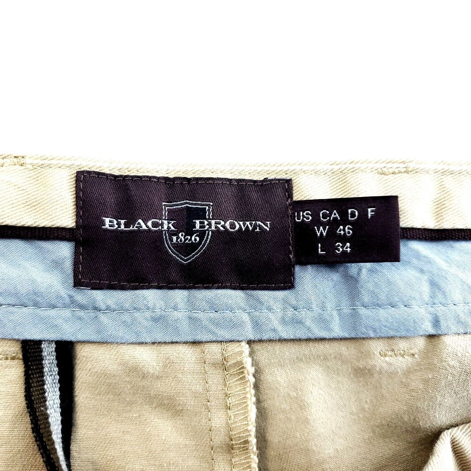 Black Brown 1826 NEW Black Brown 1826 Tan Flat Front Chino Pants 48/35 Flat F Size US 44 / EU 60 - 6 Thumbnail