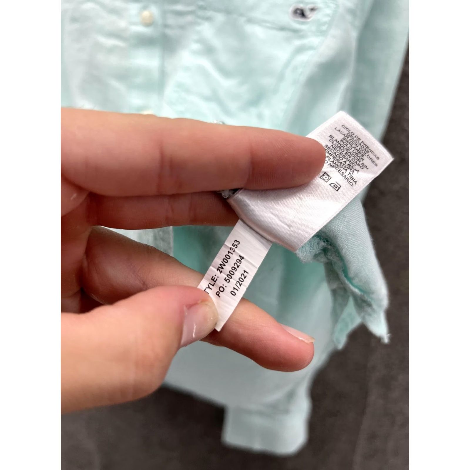 Vineyard Vines Vineyard Vines Shirt Womens 4 Green Linen Collared Button-Up Long Sleeve Top Size S / US 4 / IT 40 - 3 Thumbnail