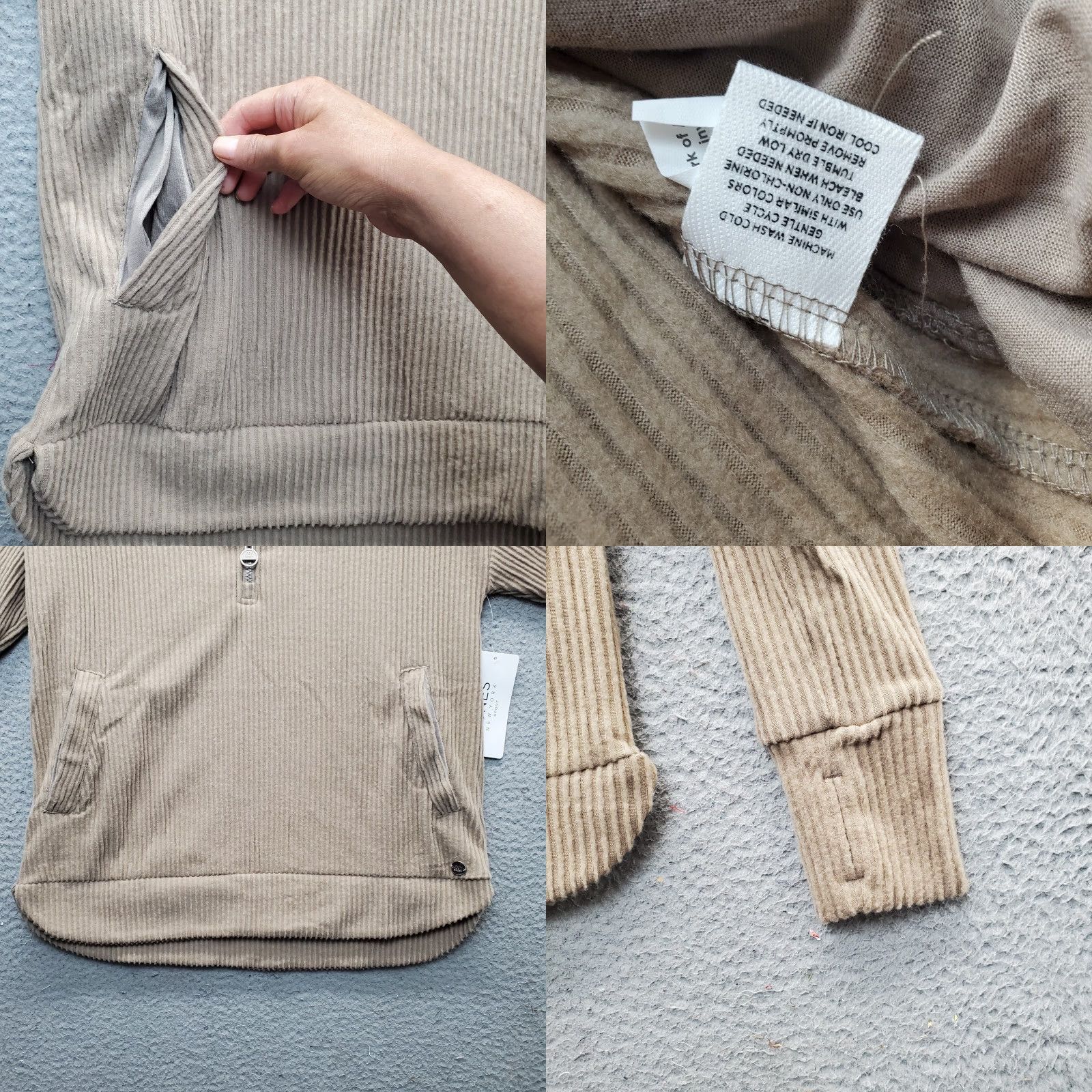 Jones New York Jones New York Hoodie Womens Small Brown Sport Rib Breathable Thumb Hole Sleeve Size S / US 4 / IT 40 - 8 Thumbnail