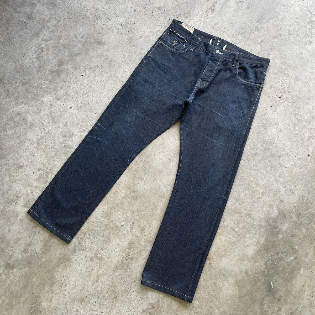 G-Star Vintage G-Star Raw 3301 Dark Blue Jeans Denim Pants W37 Size US 37 - 2 Thumbnail