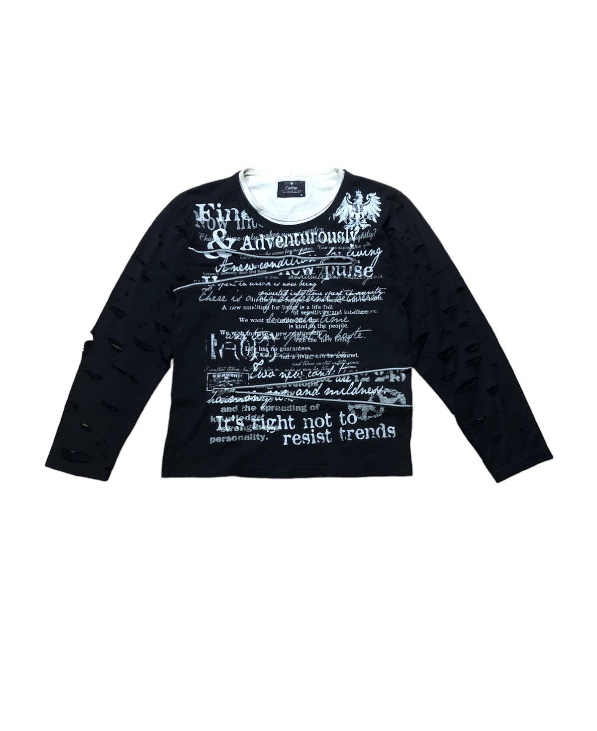 image of Avant Garde x Seditionaries Offerd.i.y Distressed Collins Seditionaries Long Sleeve in Black (Size 