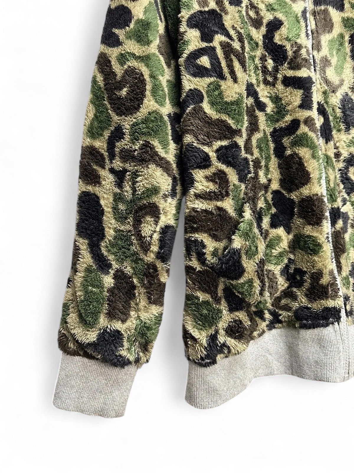 Japanese Brand Vintage Laundry Grey Zip Hoodie with Camo Fur Hood Size US M / EU 48-50 / 2 - 12 Thumbnail