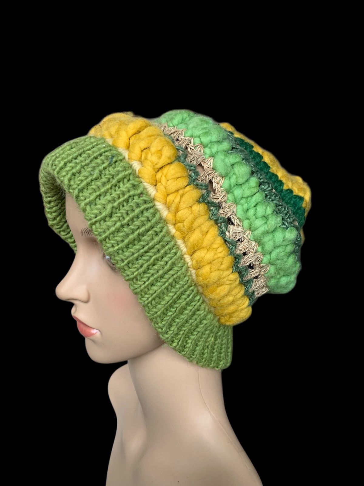 Japanese Brand × Kapital × Vintage Amina Crochet Knitting Beanie Hat By Handmade Japane Style Size ONE SIZE - 2 Thumbnail