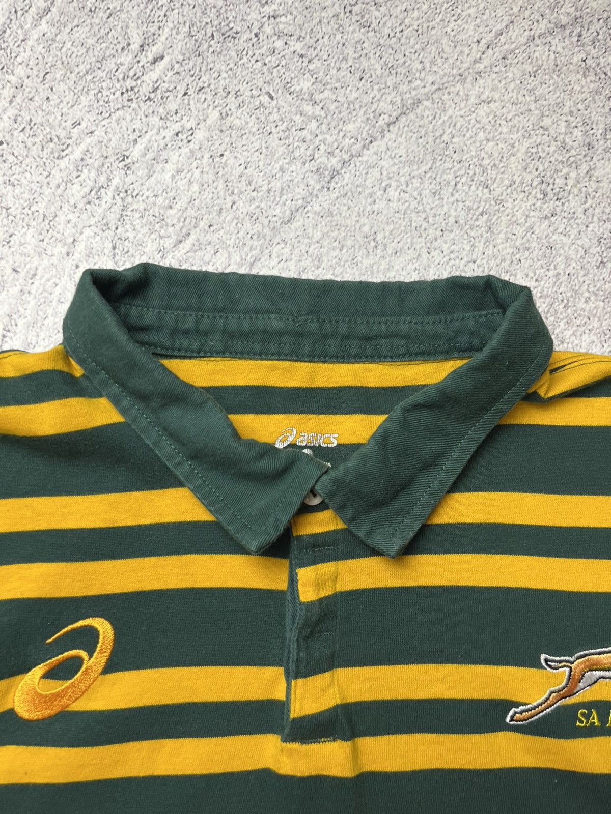 Asics South Africa Rugby Asics Jersey Cotton Long Sleeve Shirt Size US XXL / EU 58 / 5 - 14 Thumbnail