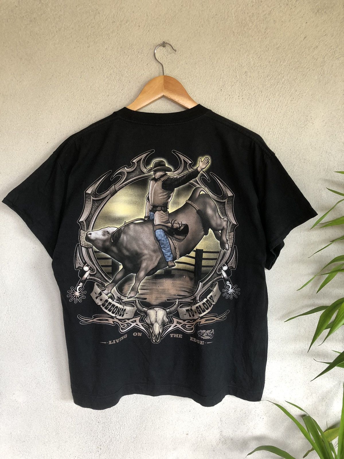 Japanese Brand × Vintage Crazy OVP Backhit Cowboy Rodeo Graphic Tee Size US L / EU 52-54 / 3 - 1 Thumbnail