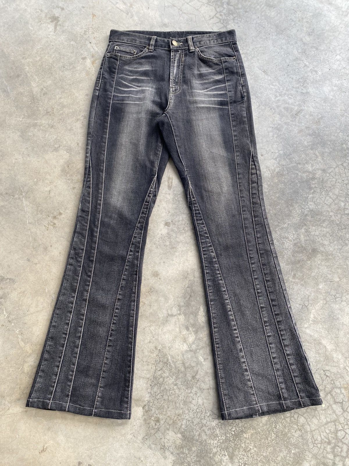 Hysteric Glamour × Japanese Brand Flare Jeans Japanese Blue Jam Grunge Denim Size US 27 - 1 Thumbnail