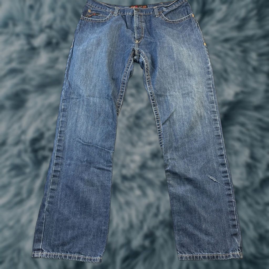 Ariat Ariat Jeans Men 40x36 Blue Denim Bootcut Relaxed M4 FR 5-Pocket Logo Button Belt Loops Mid Rise 90s Cowboy Jeans Mens Size US 40 / EU 56 - 1 Thumbnail