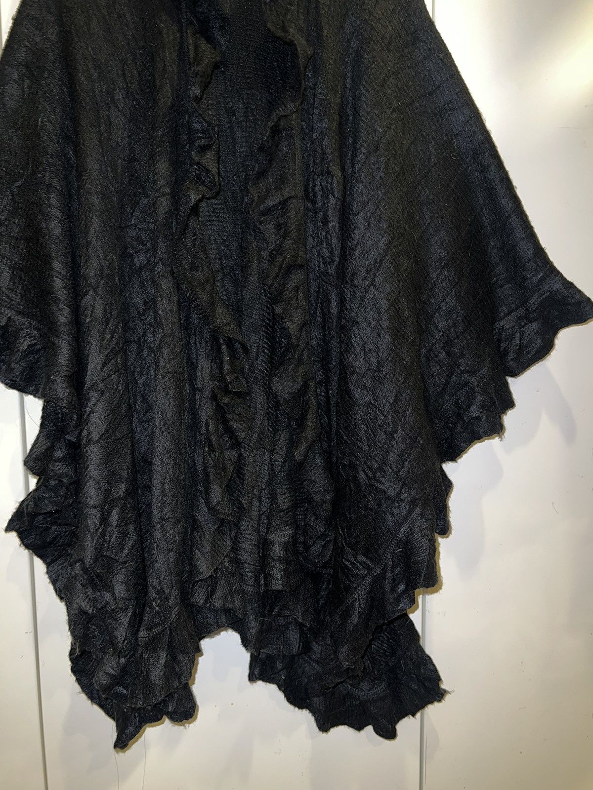 Japanese Brand Black grunge knit poncho 👾🪶 Size ONE SIZE - 6 Thumbnail