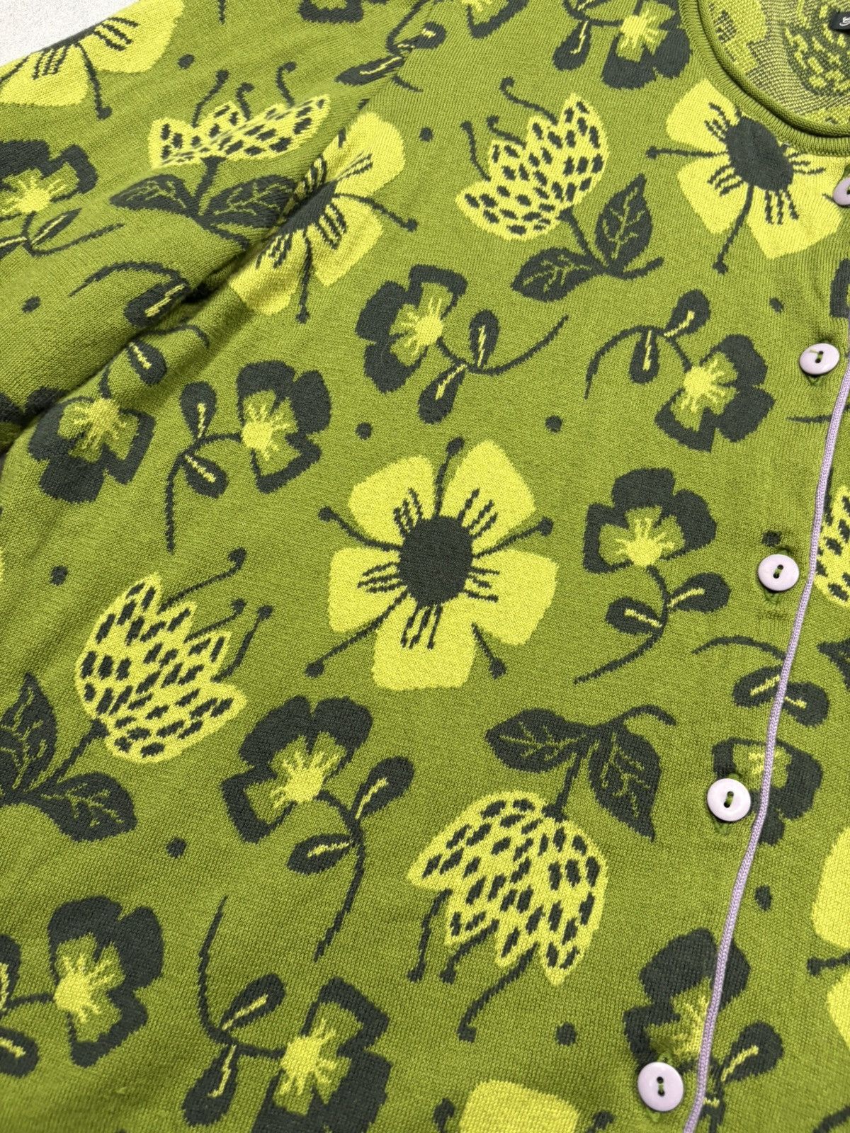 Other Gudrun Sjödén Floral Cardigan Green Organic Cotton Size L Size US L / EU 52-54 / 3 - 6 Thumbnail