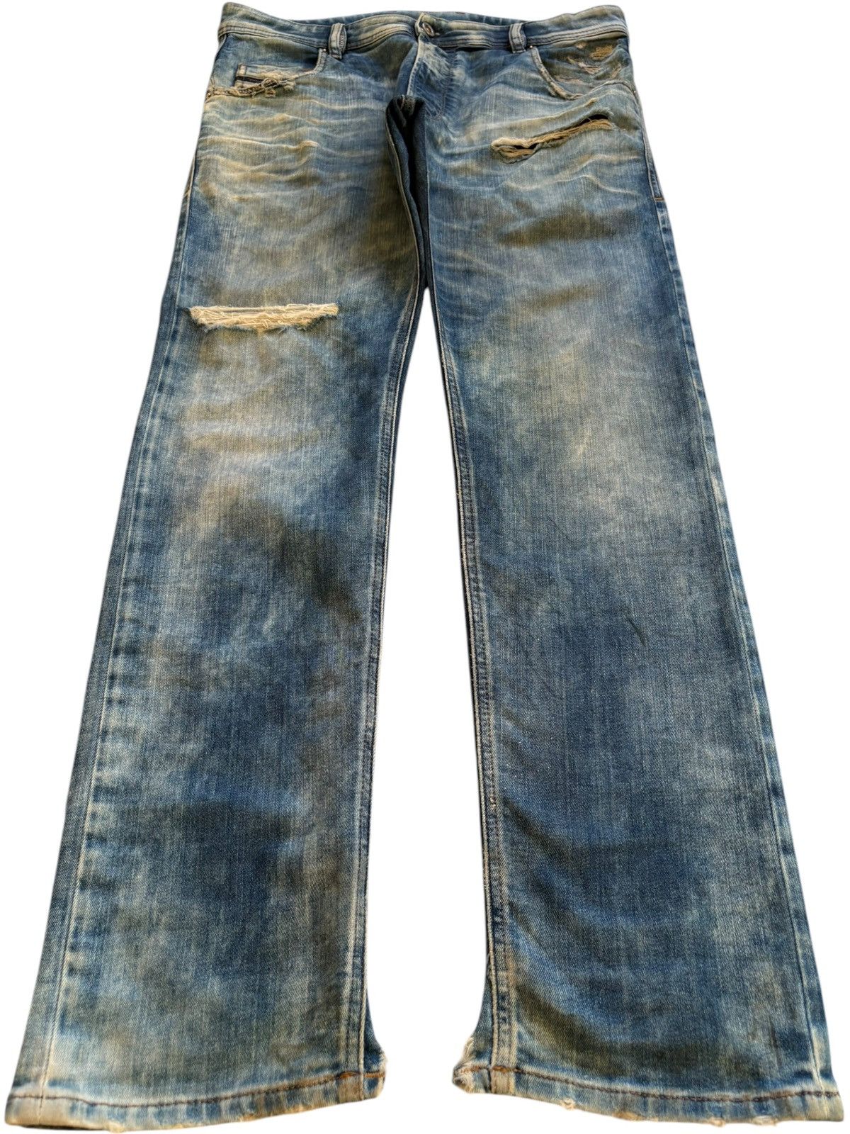 Diesel Vintage Diesel Krooley-T Bleached Distressed Ripped Jeans Size US 34 / EU 50 - 1 Thumbnail