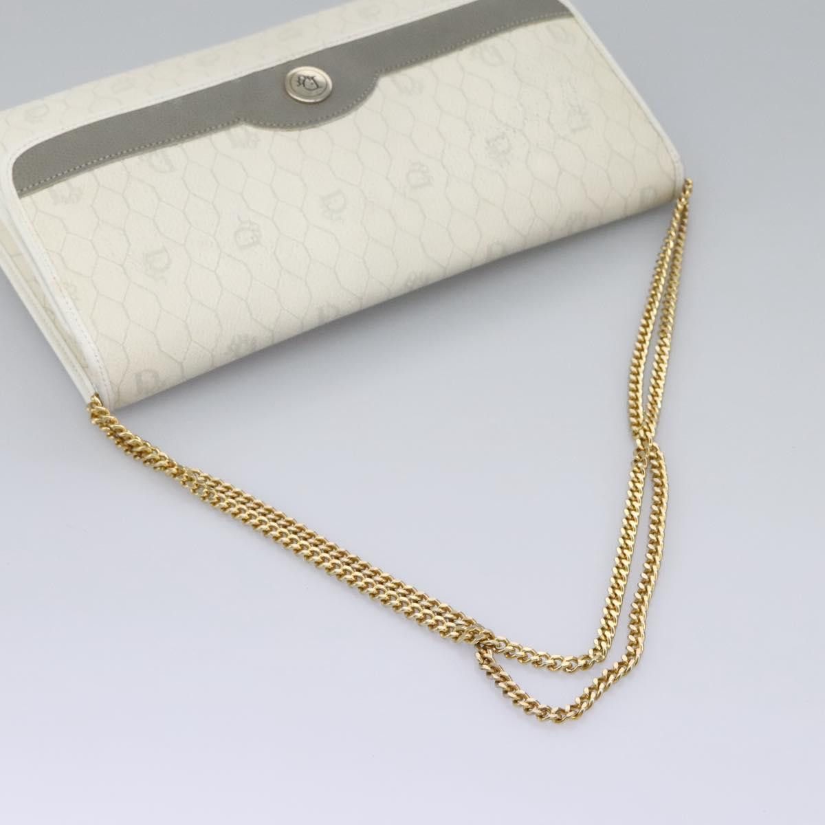 Dior DIOR Honeycomb Canvas Chain Shoulder Bag Pvc Leather White Size ONE SIZE - 8 Thumbnail