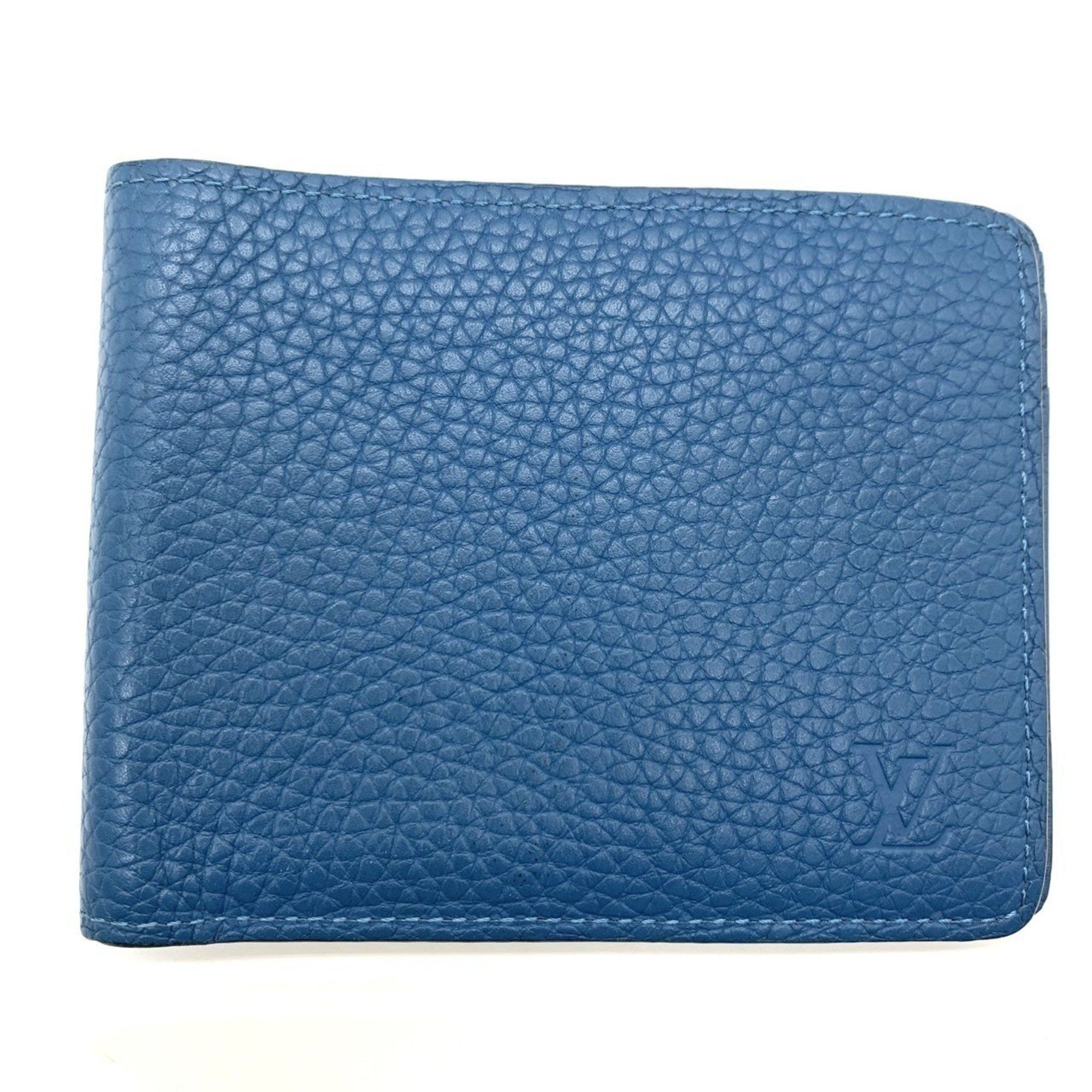 Louis Vuitton Louis Vuitton Portefeuille Multiple Blue Taurillon Leather M58190 LOUIS VUITTON Size ONE SIZE - 1 Thumbnail
