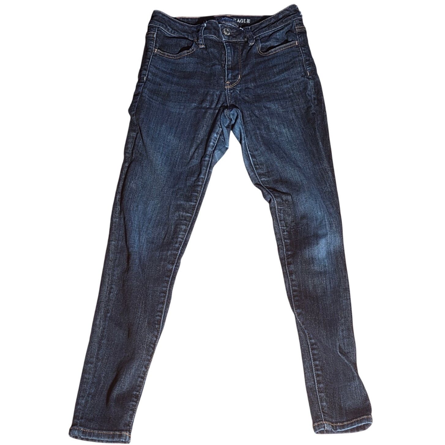 American Eagle Outfitters American Eagle Navy Blue Super Stretch Women's Jeans Size 27" / US 4 / IT 40 - 1 Thumbnail