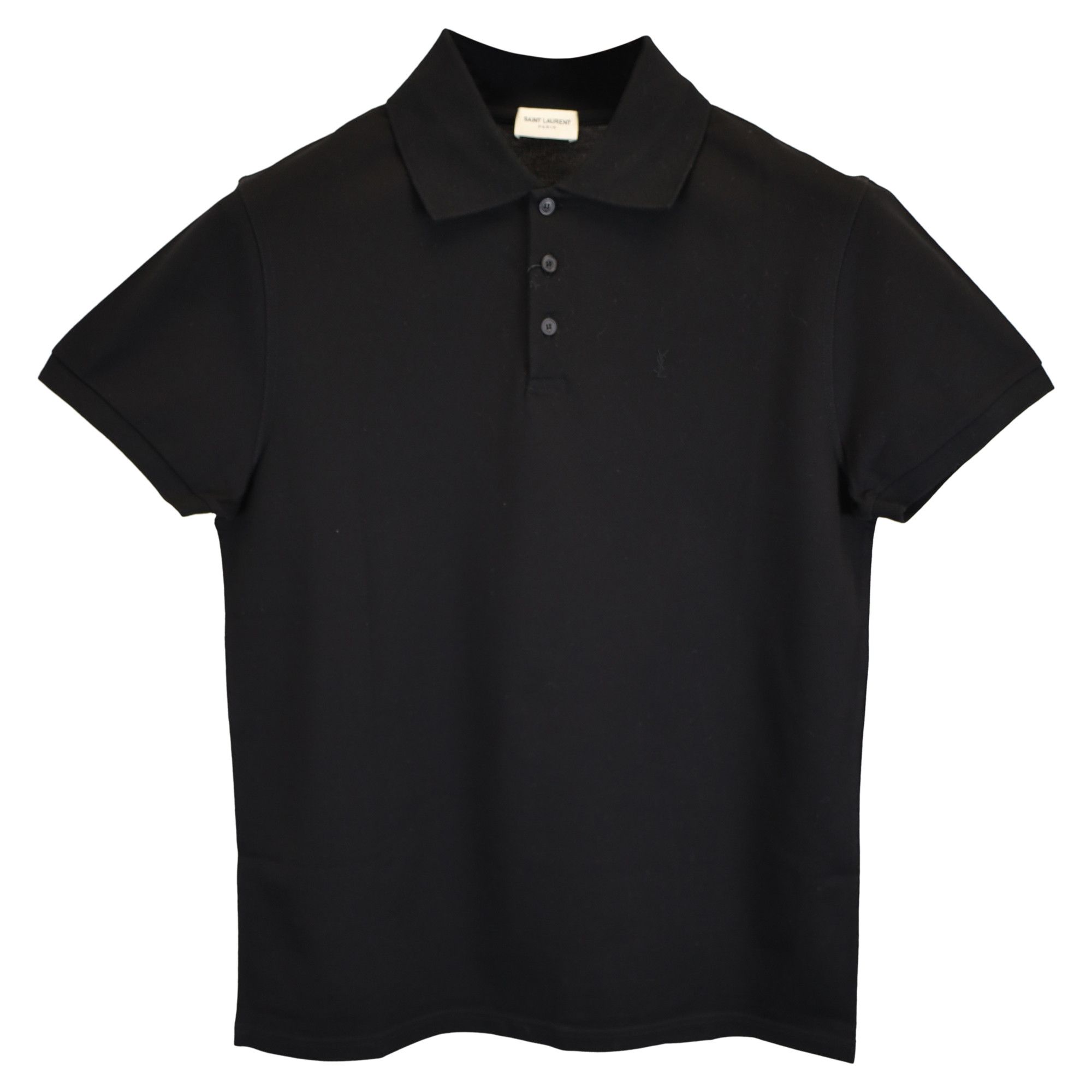 Saint Laurent Paris Saint Laurent Paris Cassandre Polo Shirt in Black Cotton Size US S / EU 44-46 / 1 - 1 Thumbnail