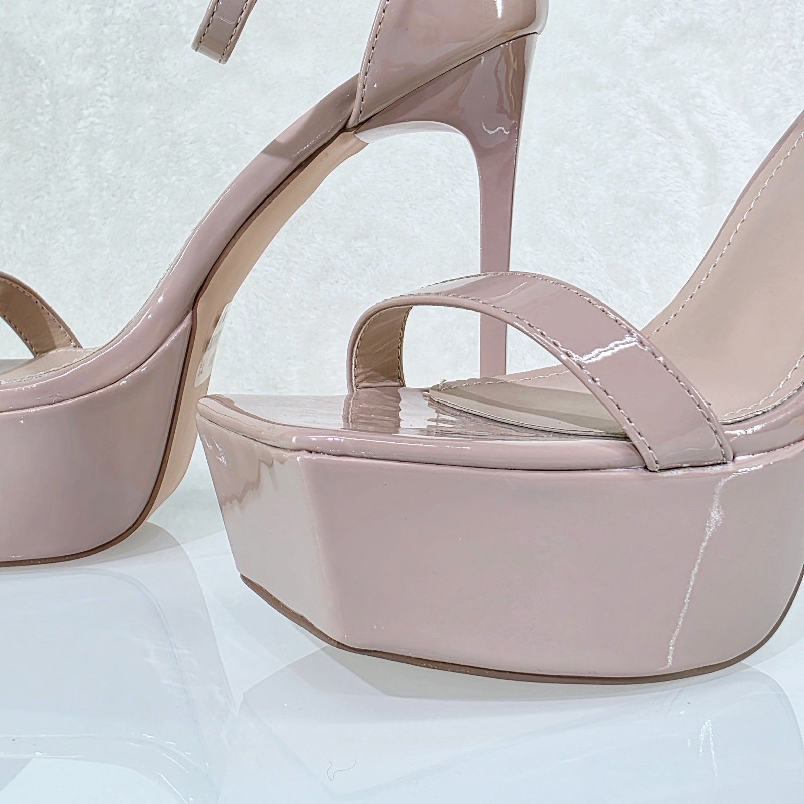 Other Tinks Nude Beige Slim Stiletto Platform High Heels Ankle Str Size US 9 / IT 39 - 6 Thumbnail
