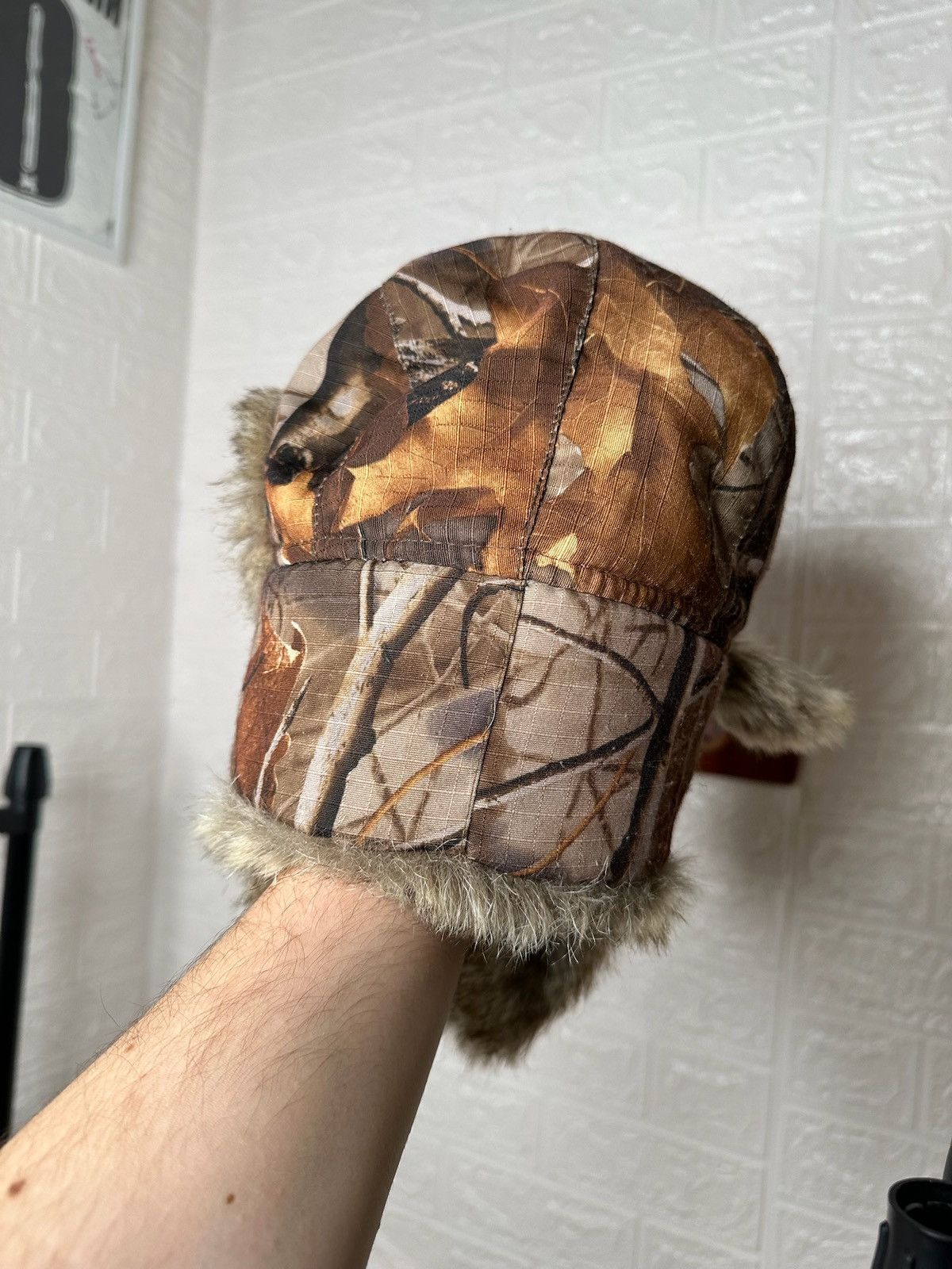 Mossy Oaks Mossy Camo Brown Faux Fur EarFlap Trapper Aviator Lined Size ONE SIZE - 5 Thumbnail