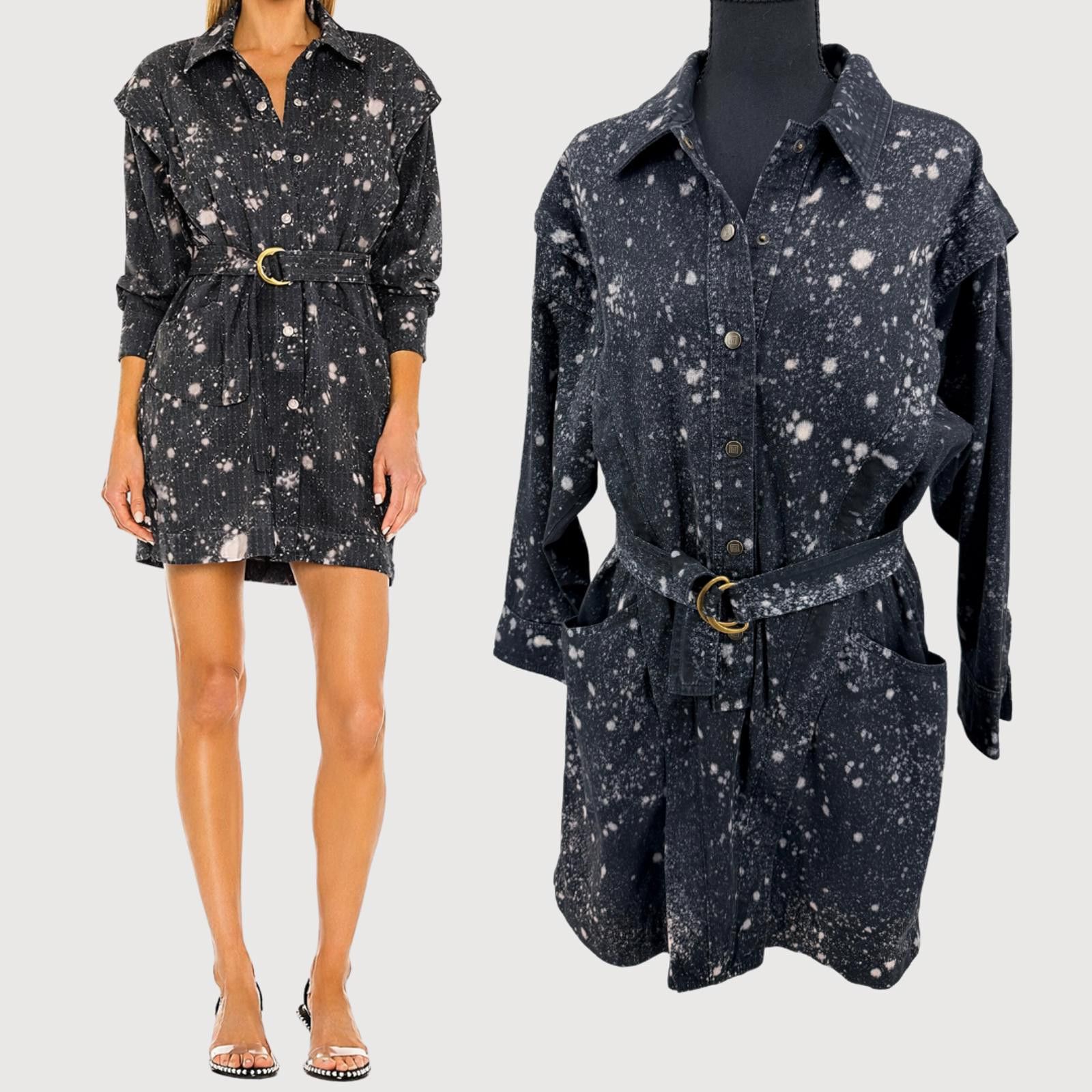 Noah NOAM Jeannie Splatter Shirt Dress Revolve L Size L / US 10 / IT 46 - 1 Thumbnail