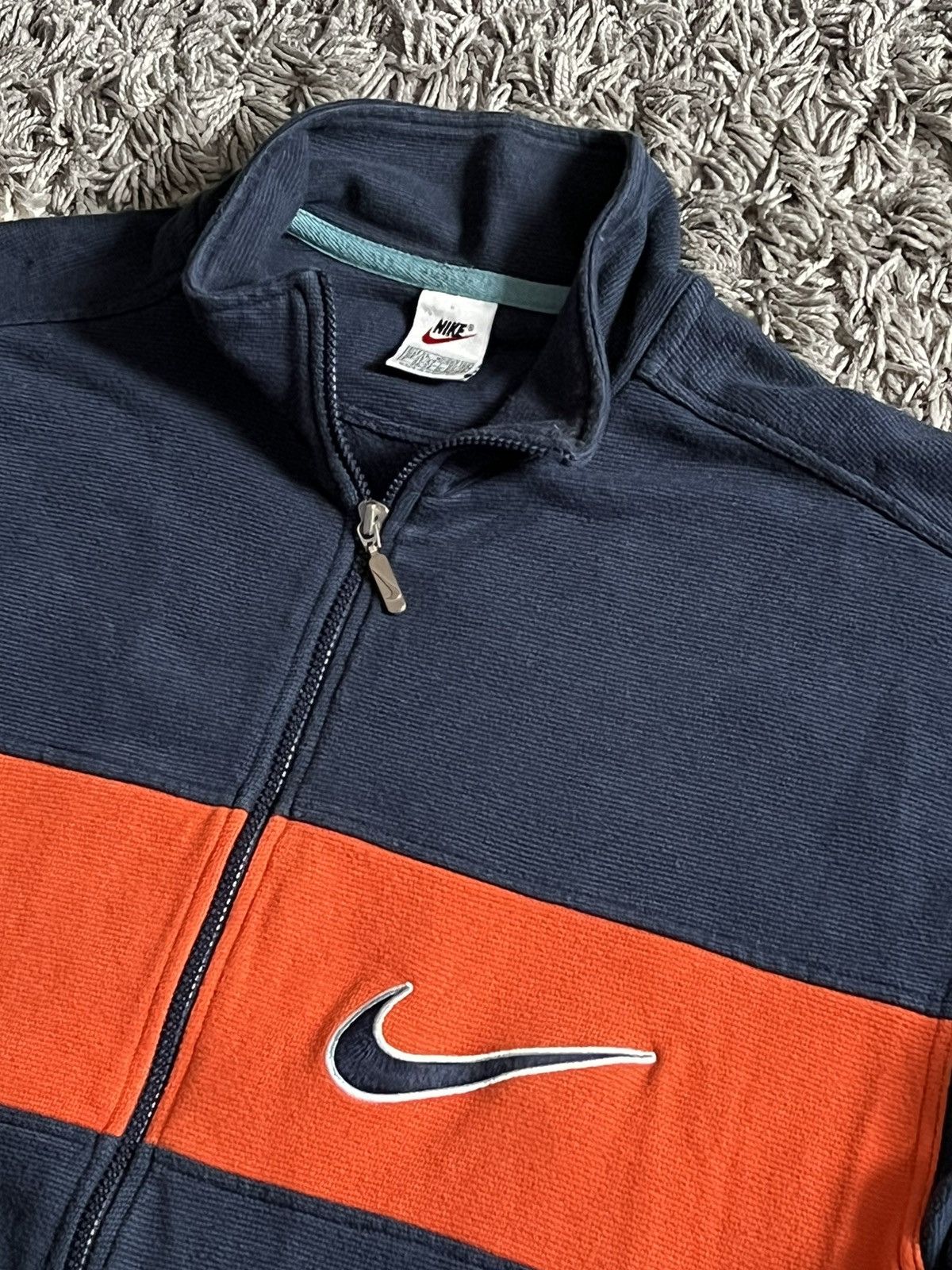 Nike × Vintage Nike vintage swoosh big logo sweatshirt zip mens XL Size US XL / EU 56 / 4 - 1 Thumbnail
