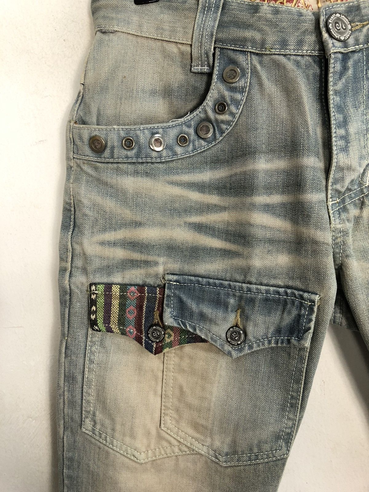Hysteric Glamour Hype 90s Crazy Leopard Multipocket Zipper Bondage Denim Size US 33 - 6 Thumbnail
