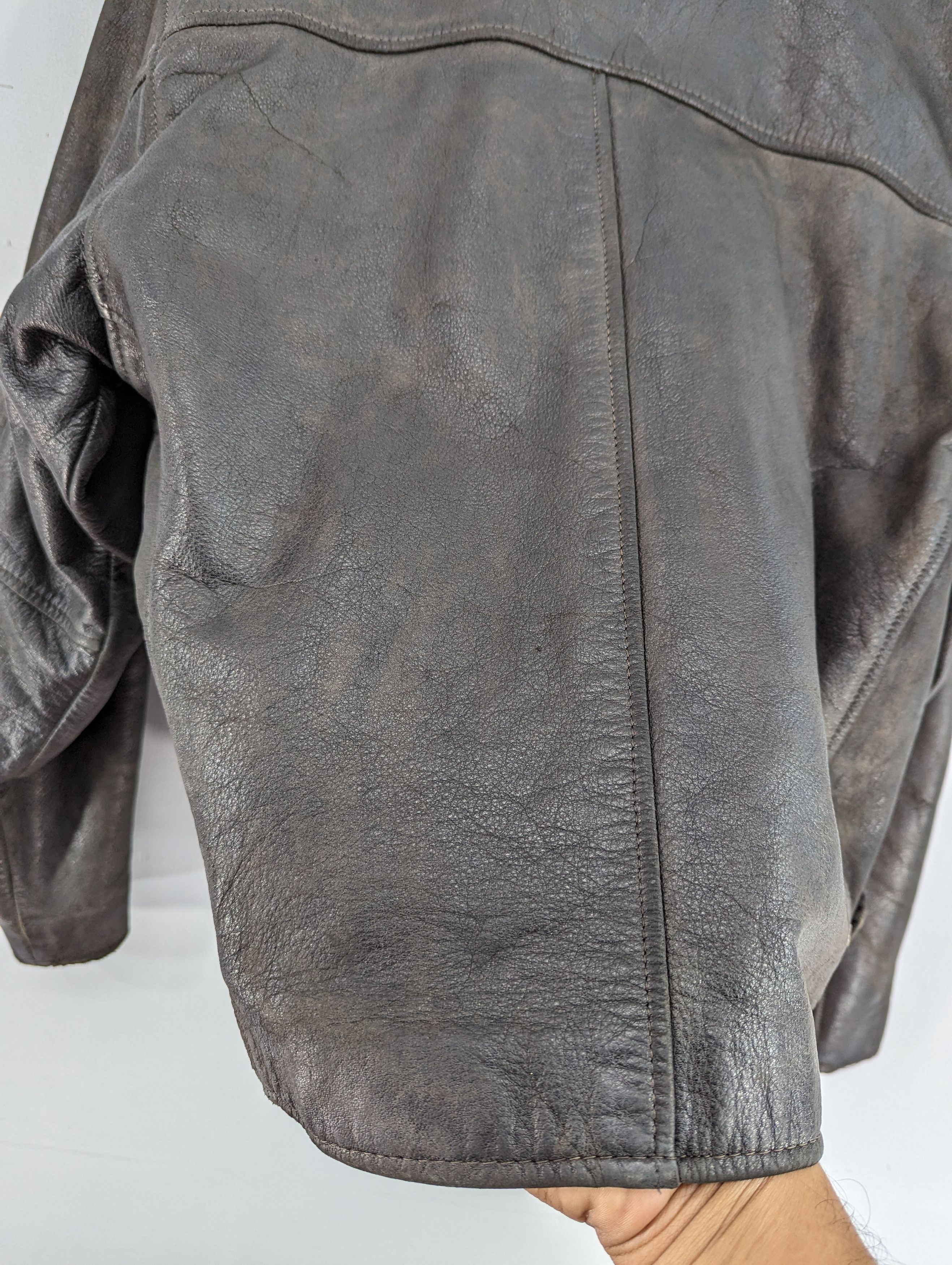 Vintage 🔥Vintage Unbrand Distressed Leather Jacket Ramones Size US S / EU 44-46 / 1 - 23 Thumbnail