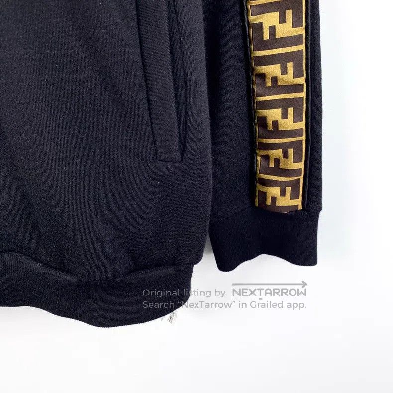 Fendi Fendi Black side logo letter hooded long-sleeve sweatshirt Size US L / EU 52-54 / 3 - 5 Thumbnail