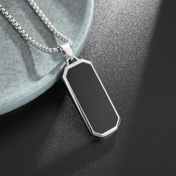Jewelry × Vintage Classic Black Rectangular Necklace Size ONE SIZE - 1 Thumbnail