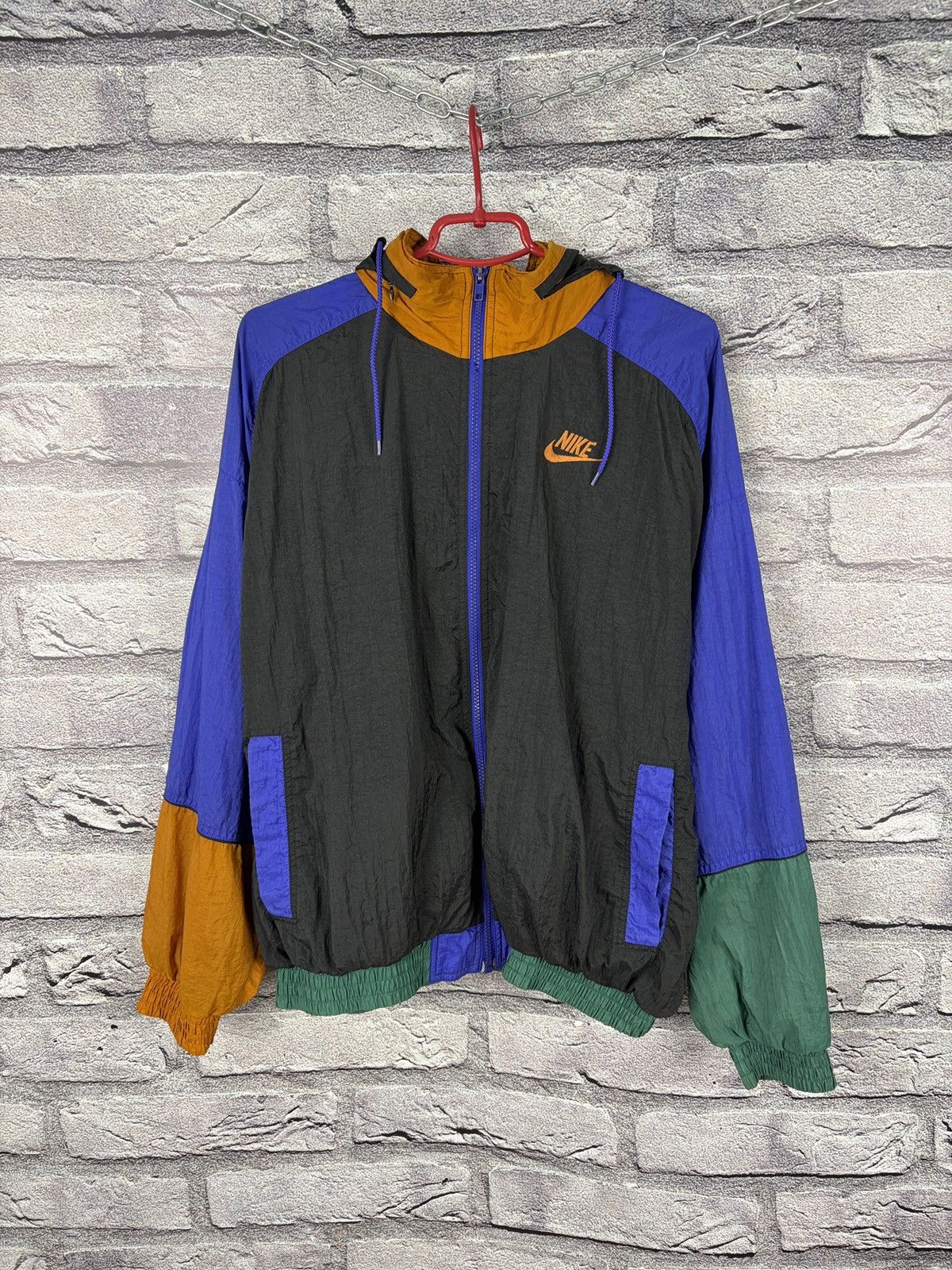 Nike Vintage multicolour Nike windbreaker jacket rare raincoat Size US L / EU 52-54 / 3 - 1 Thumbnail