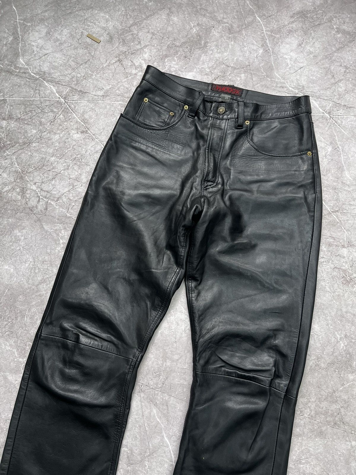 Other VINTAGE REGULAR LEATHER MOTO PANTS BALENCIAGA STYLE Size US 35 - 3 Thumbnail