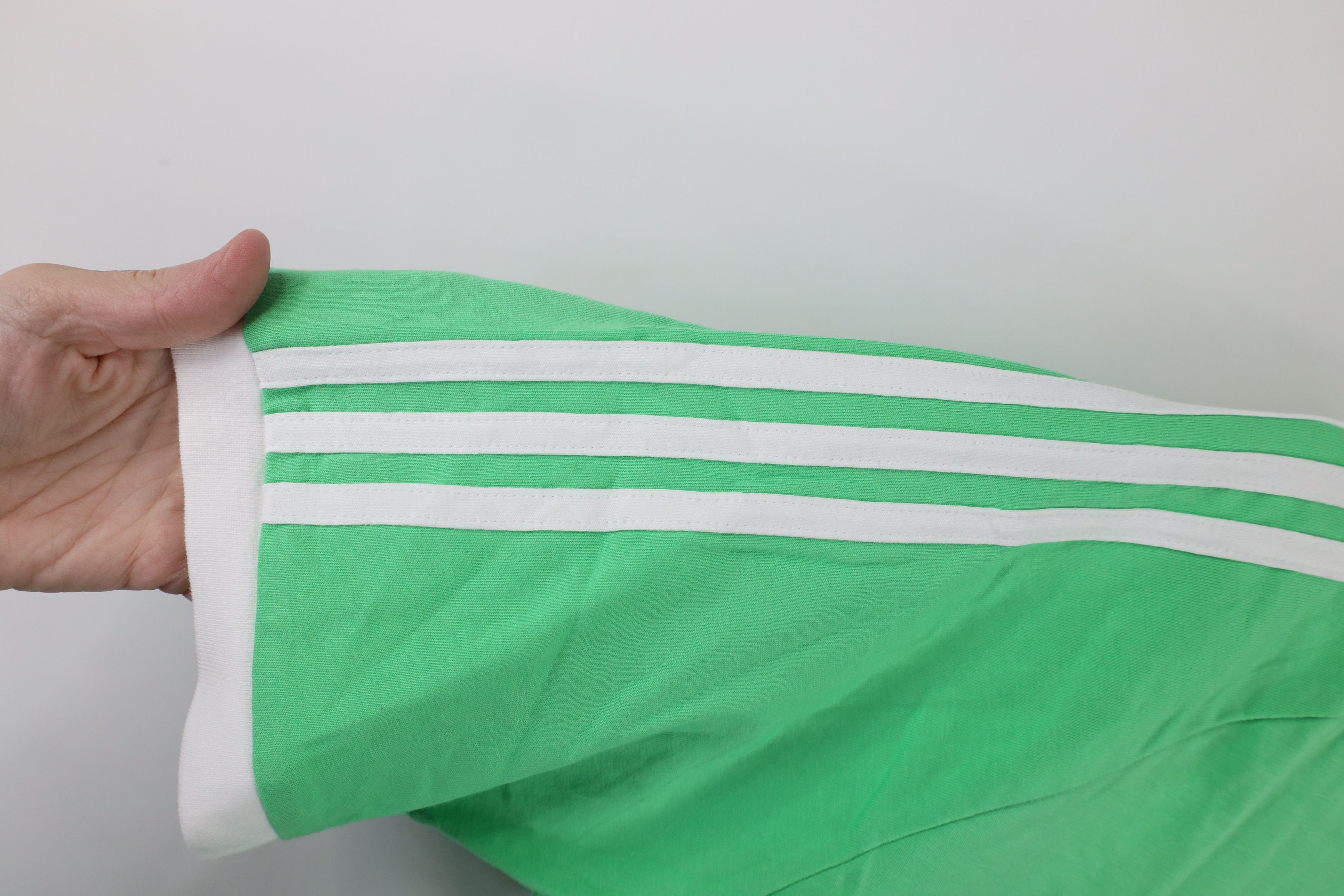 Adidas × Vintage New Adidas Trefoil Striped Short Sleeve Ringer T-Shirt Green Size US L / EU 52-54 / 3 - 7 Thumbnail