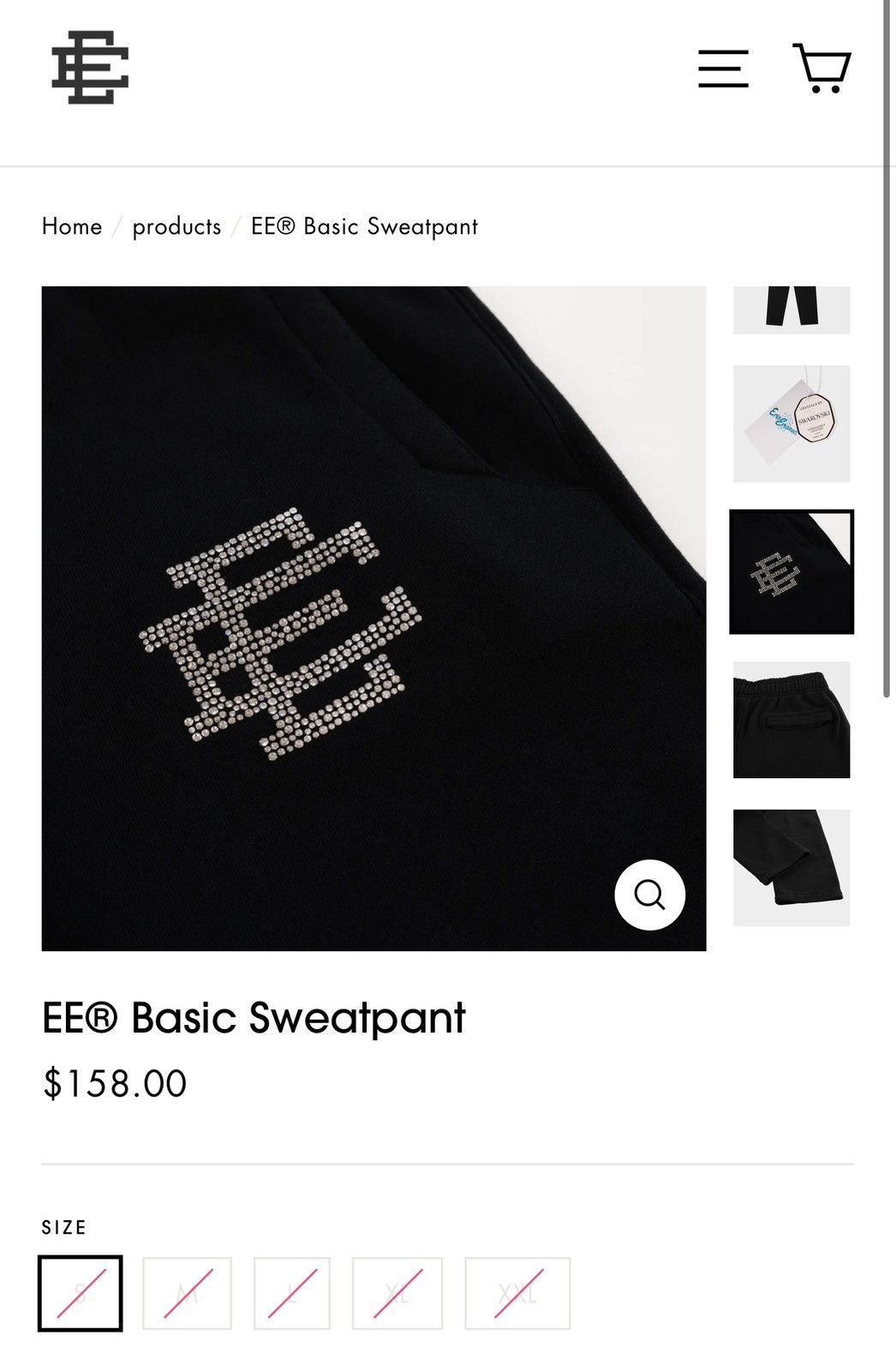 Eric Emanuel NEW Eric Emanuel x Swarovski Basic Sweatpant Medium Size US 34 / EU 50 - 10 Thumbnail