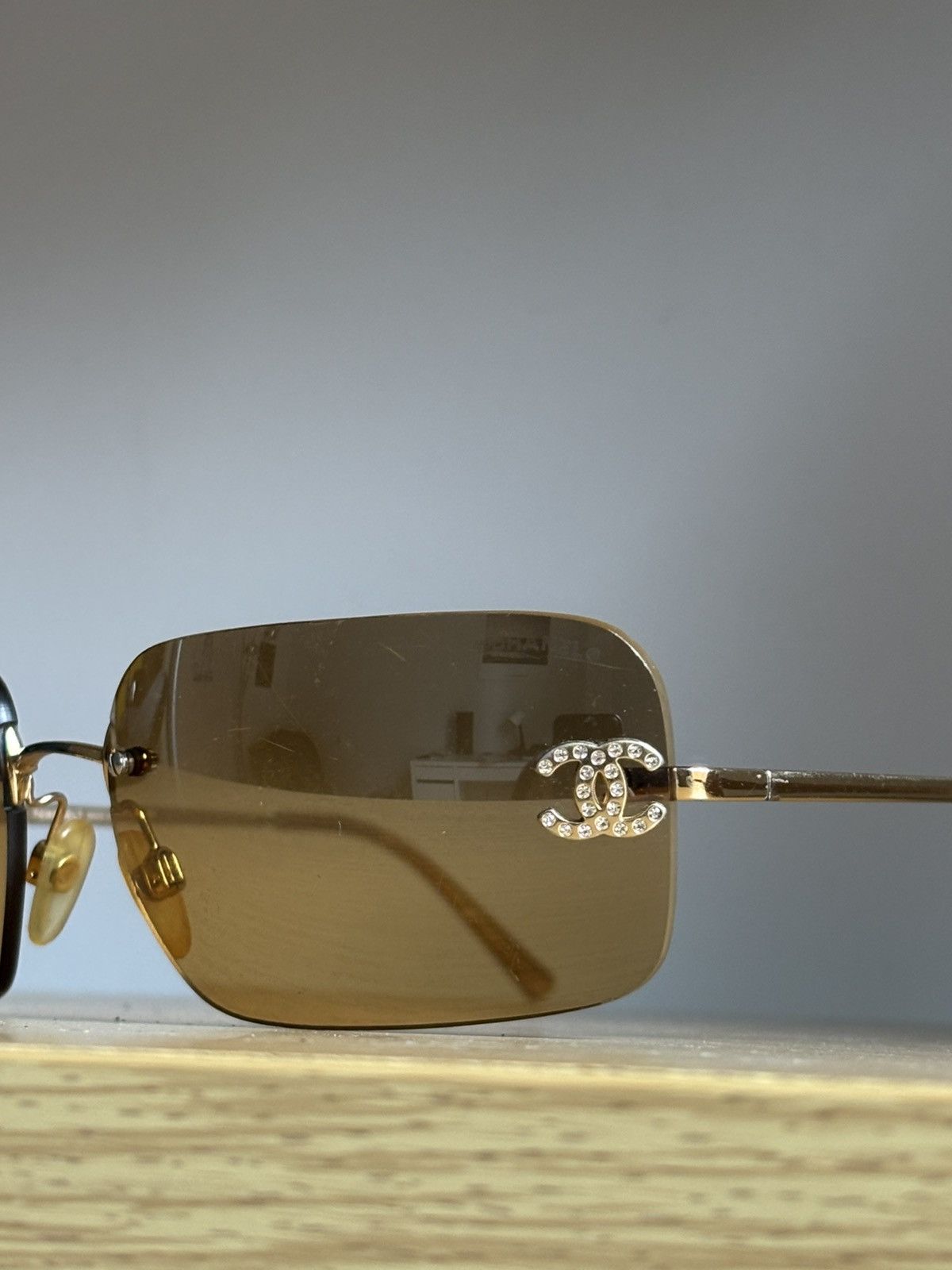 Chanel × Vintage CHANEL Sunglasses 4017-D Rimless Rhinestones Vintage Size ONE SIZE - 5 Thumbnail